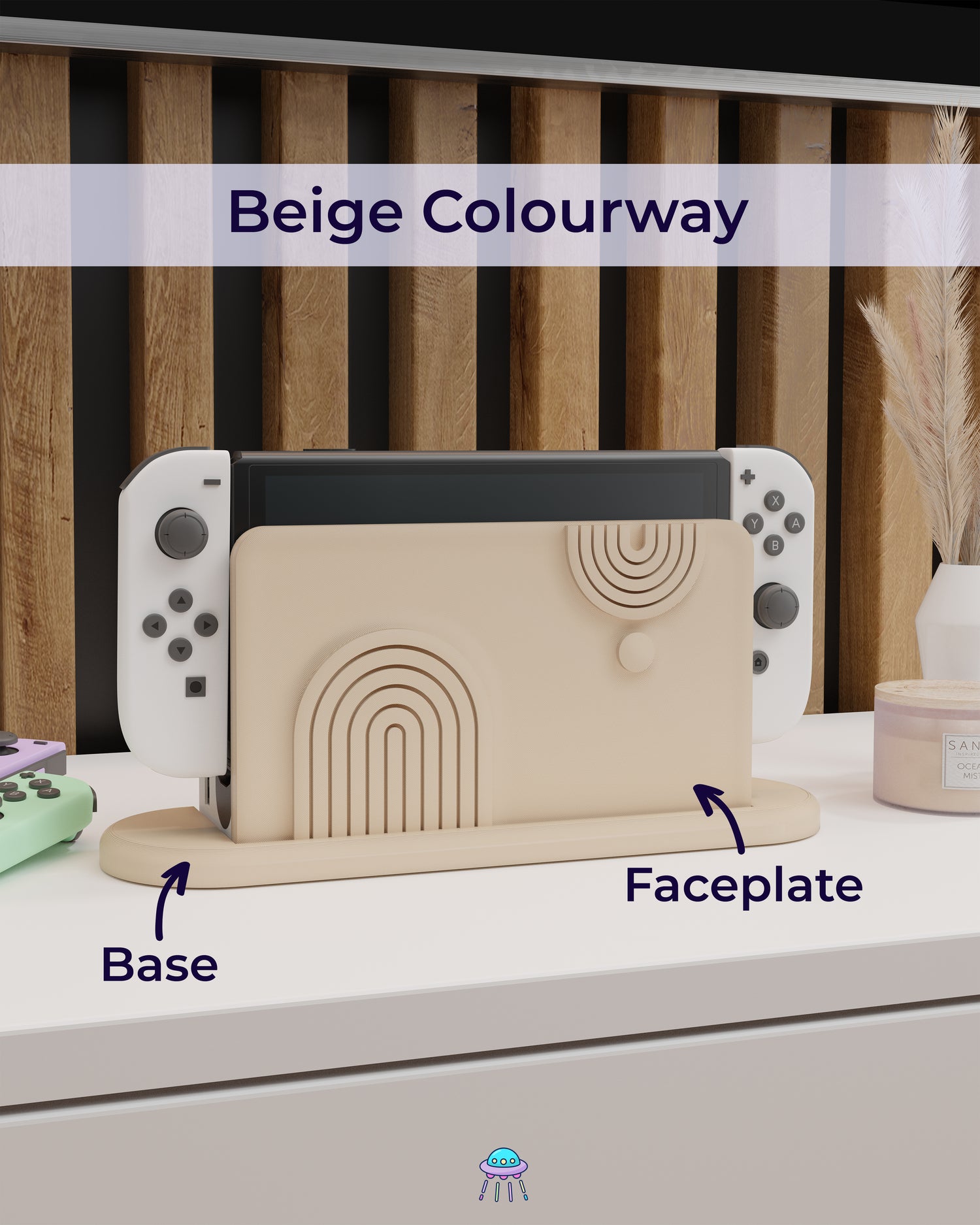 Abstract Dock Cover for Nintendo Switch – Original Faceplate Design