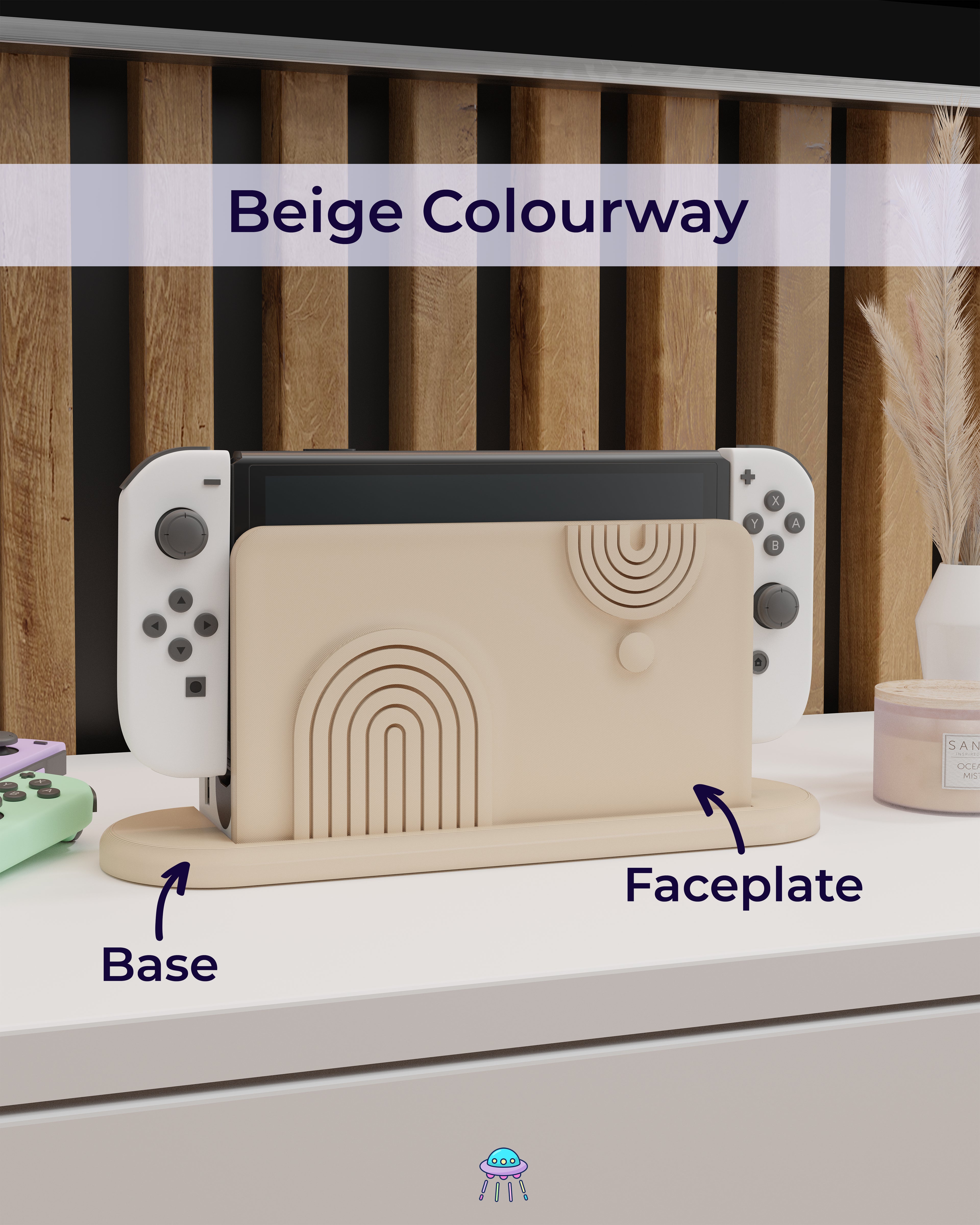 Abstract Dock Cover for Nintendo Switch – Original Faceplate Design