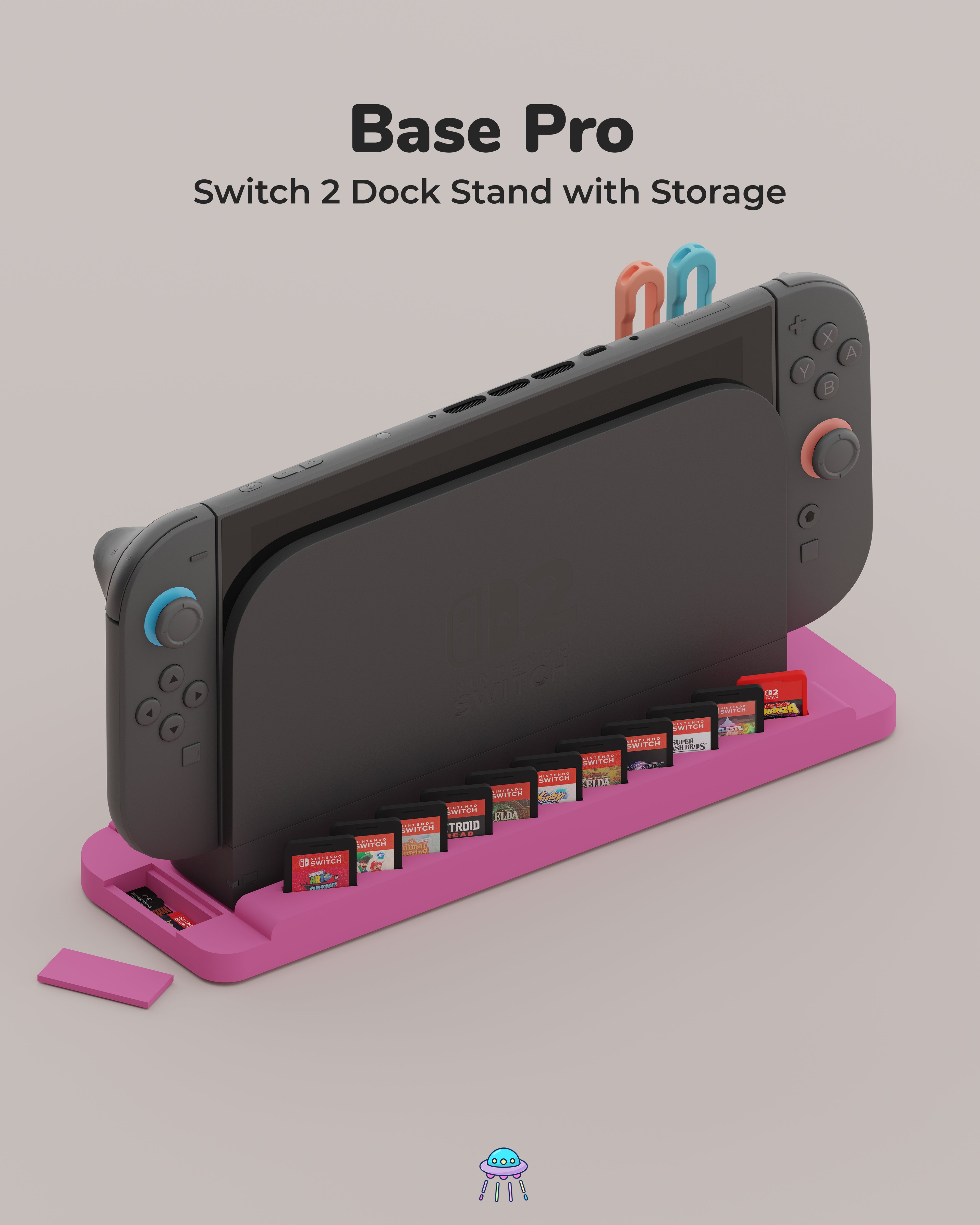 Base Pro - Nintendo Switch 2 Dock Stand with Built-In Storage