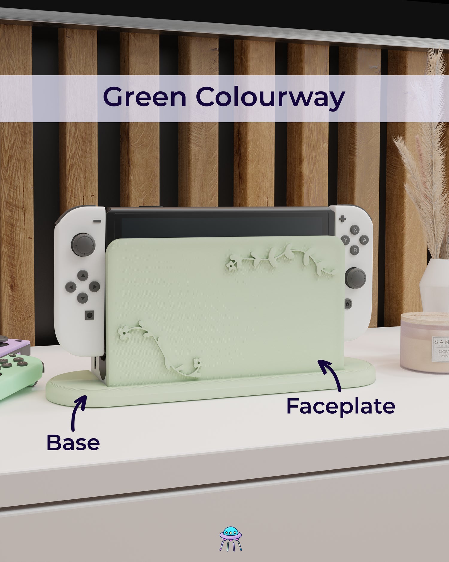 Botanical Dock Cover for Nintendo Switch – Original Faceplate Design