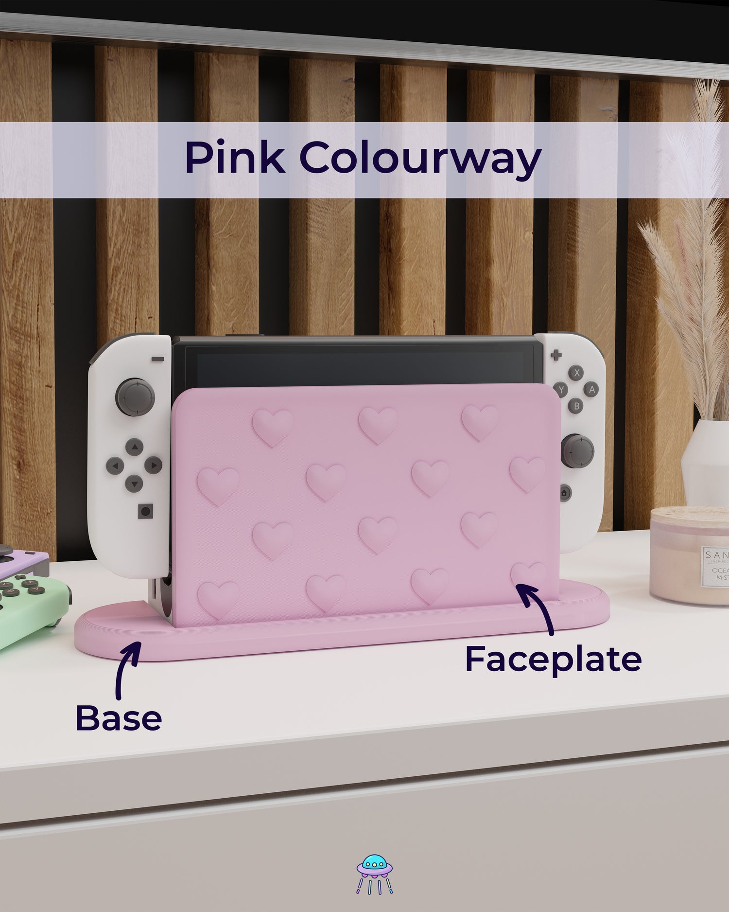 Hearts Dock Cover for Nintendo Switch – Original Faceplate Design