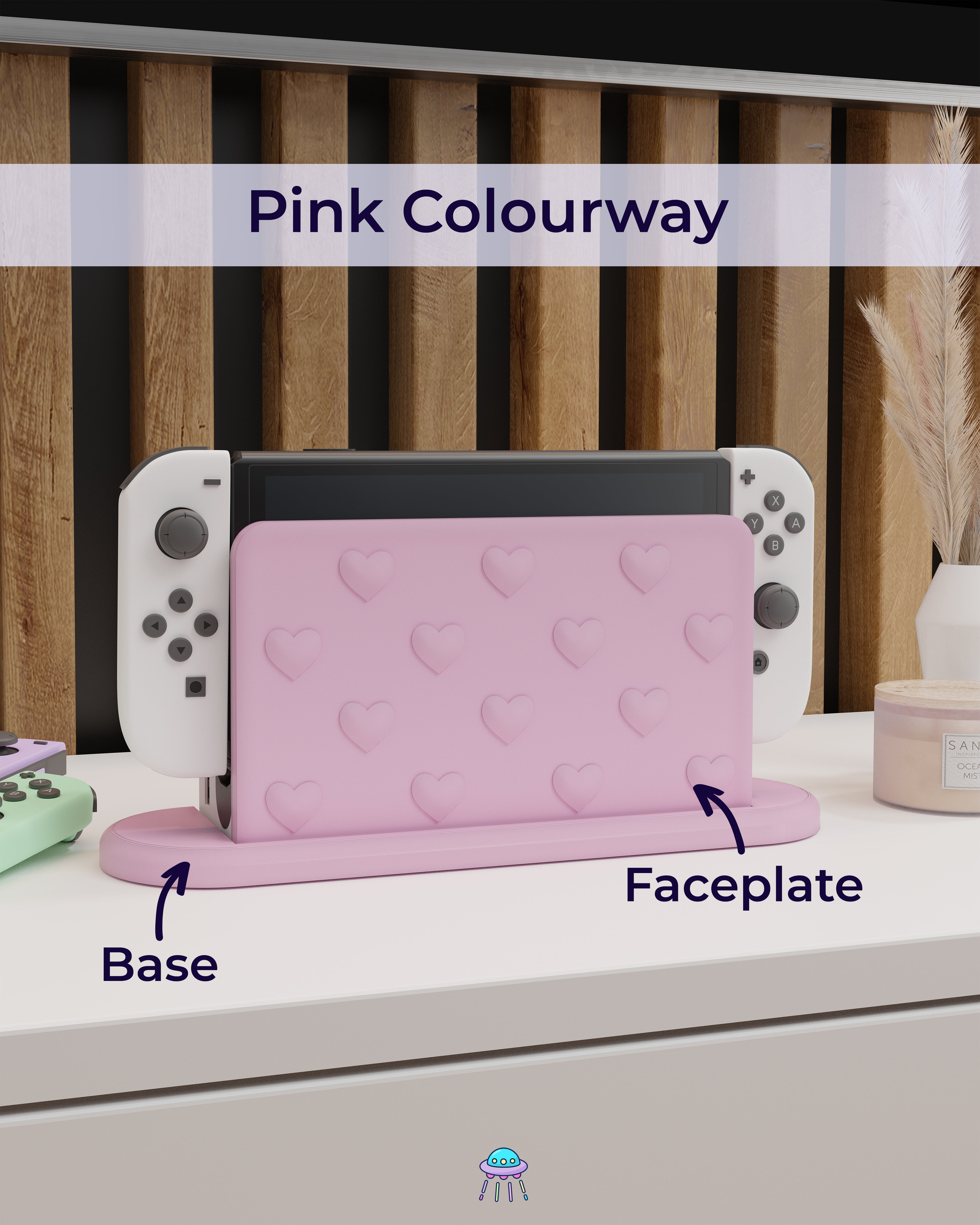 Hearts Dock Cover for Nintendo Switch – Original Faceplate Design