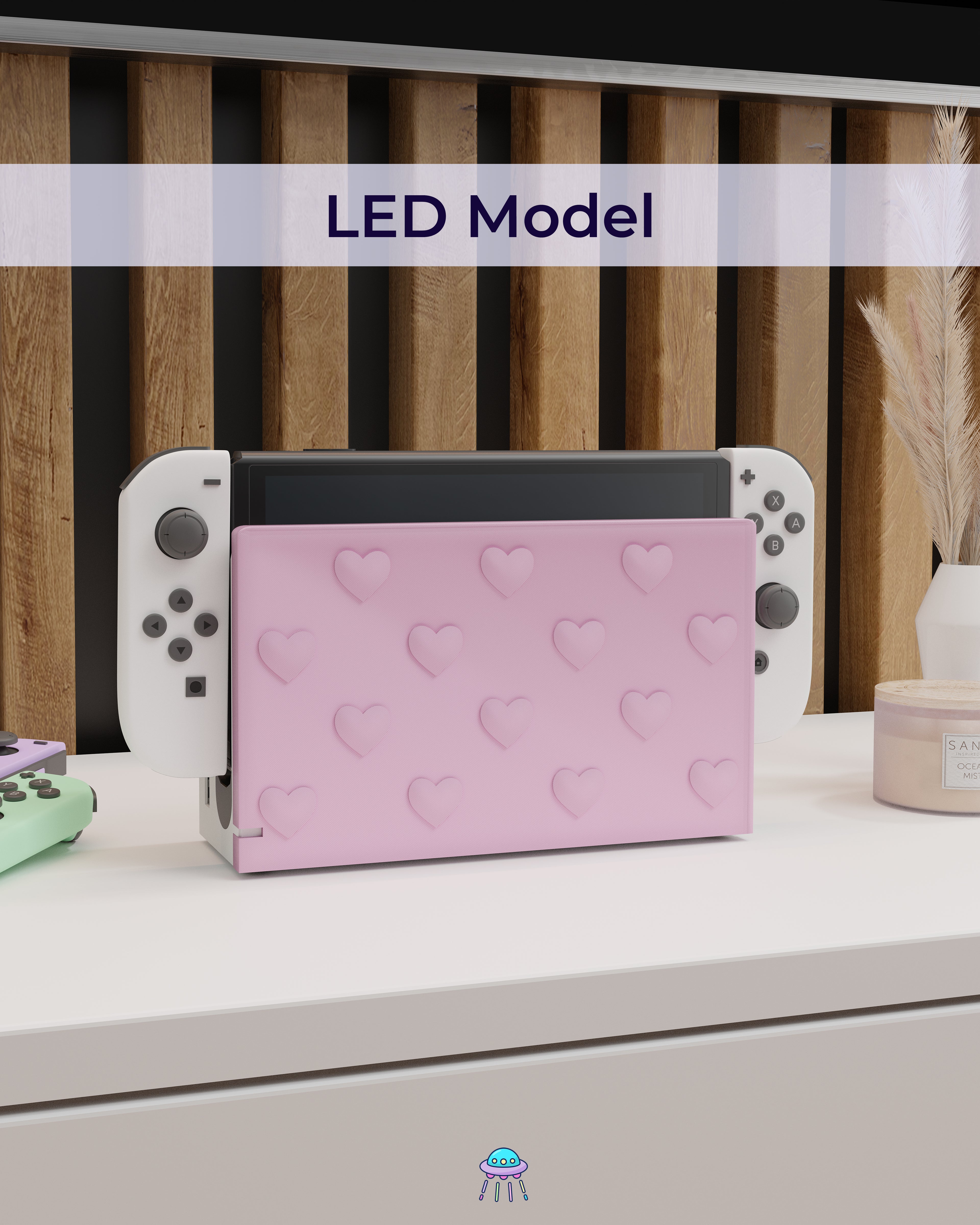 Hearts Dock Cover for Nintendo Switch – Original Faceplate Design