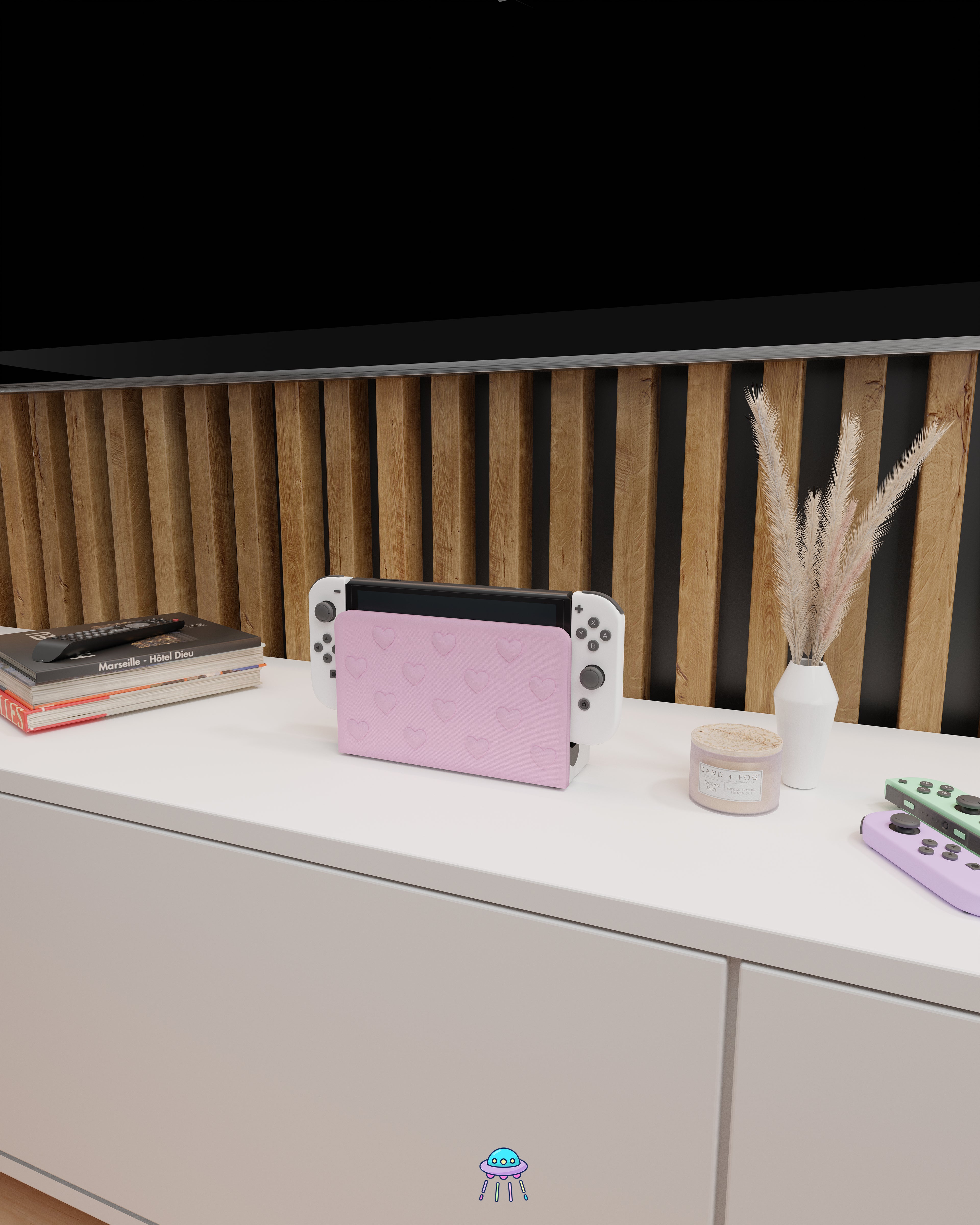 Hearts Dock Cover for Nintendo Switch – Original Faceplate Design