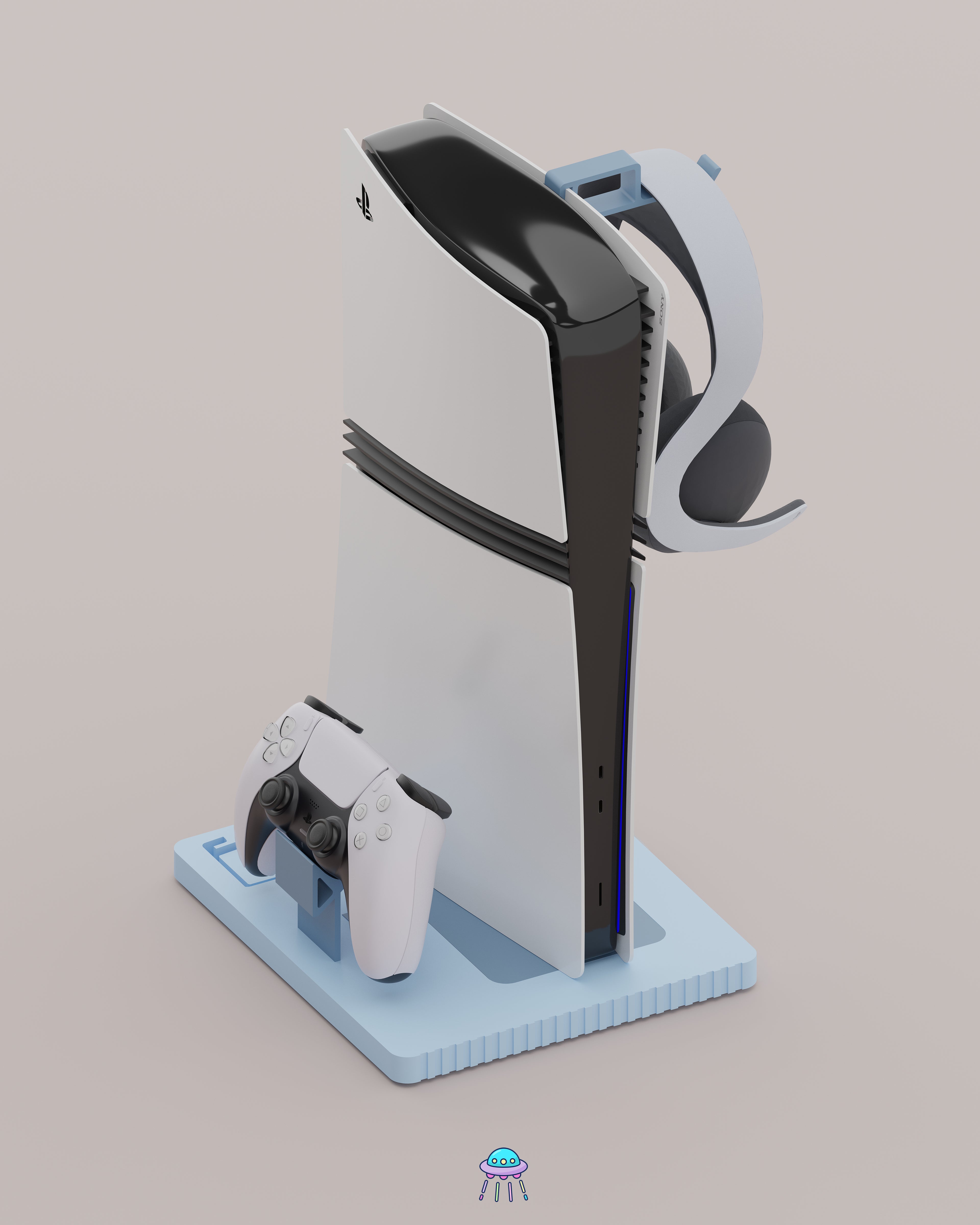 Play Base - PlayStation 5 Console Stand With Controller & Headset Storage