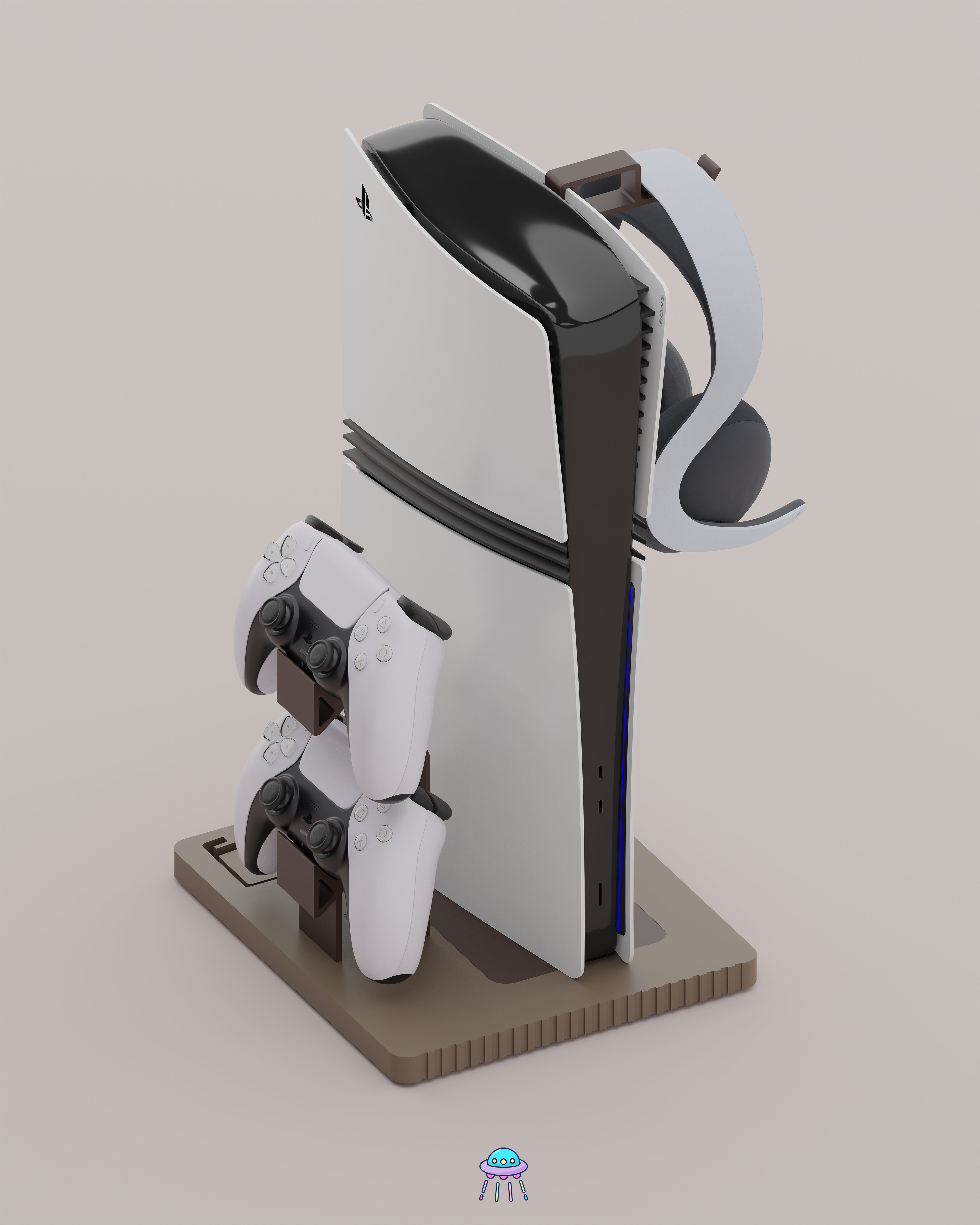 Play Base - PlayStation 5 Console Stand With Controller & Headset Storage