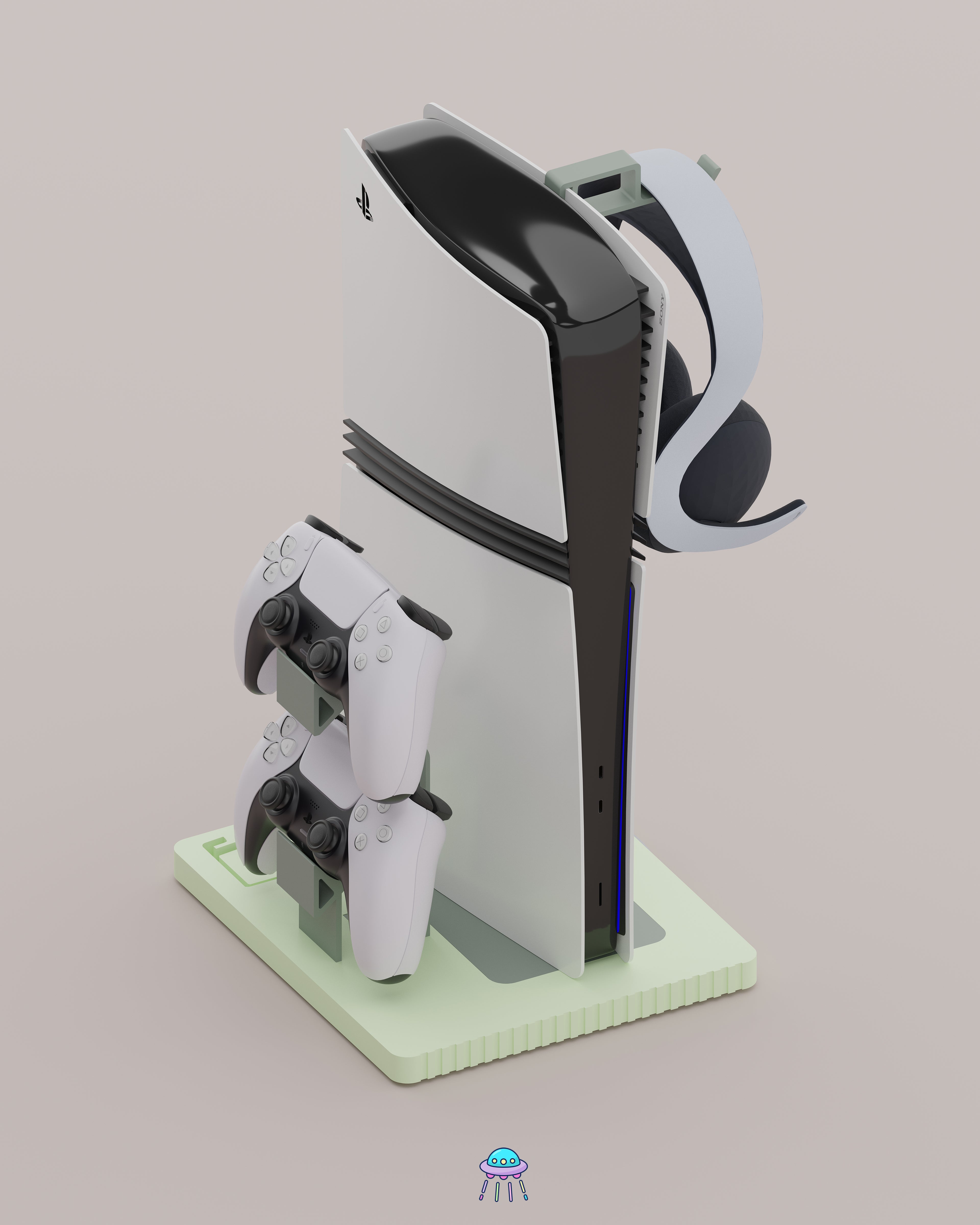Play Base - PlayStation 5 Console Stand With Controller & Headset Storage