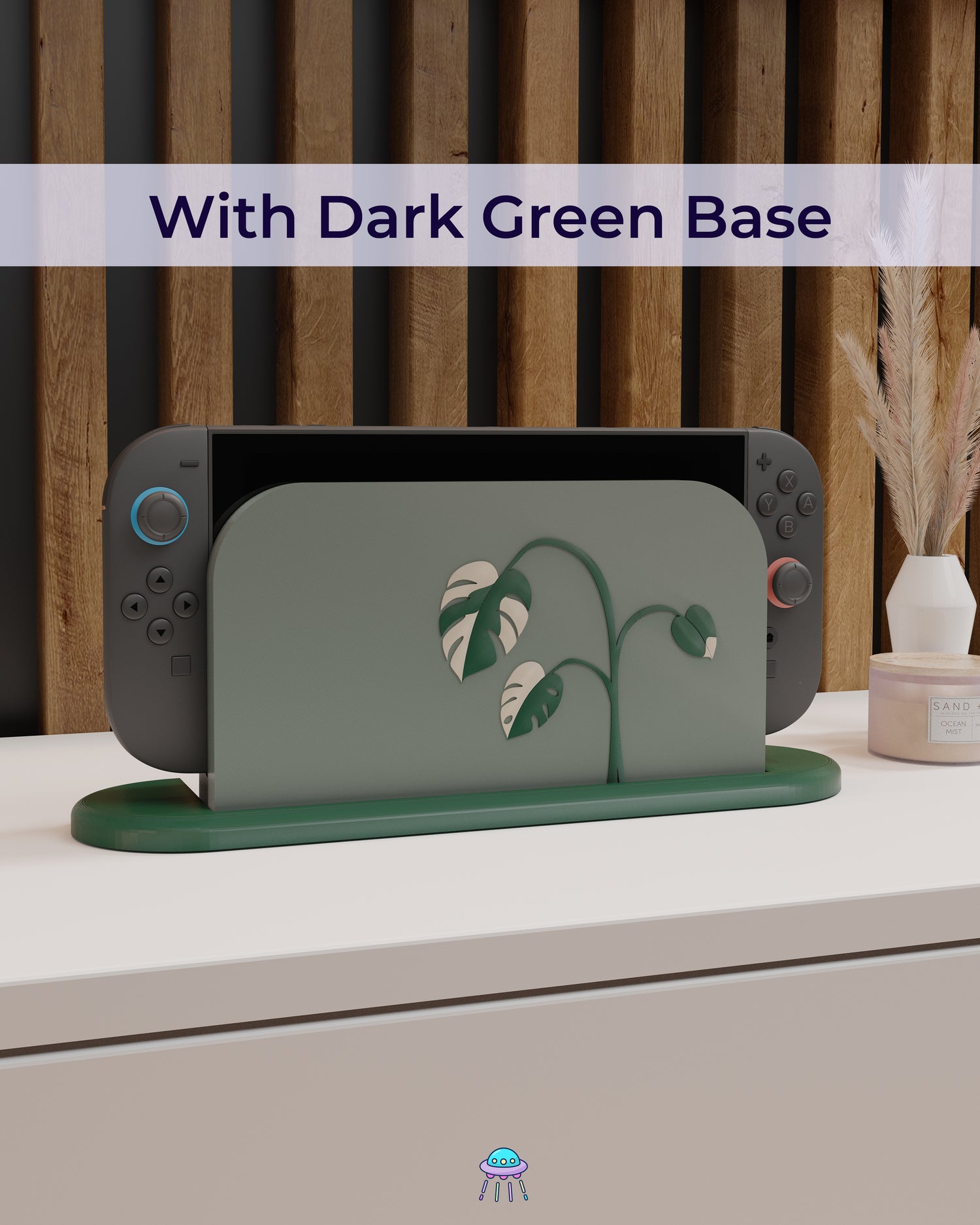 Monstera Albo Dock Cover for Nintendo Switch 2 – Original Faceplate Design