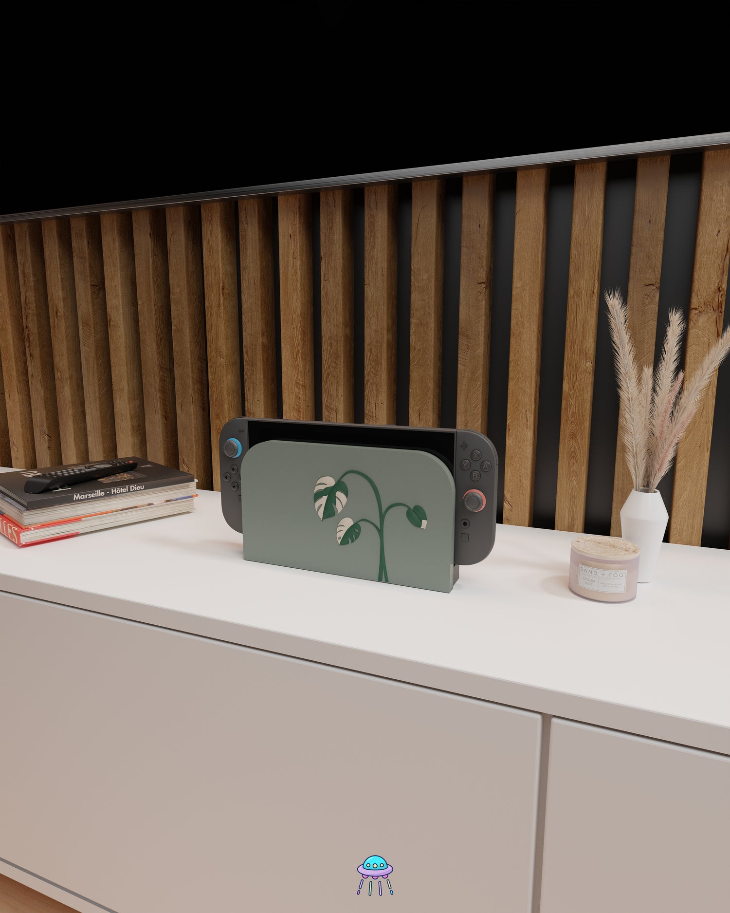 Monstera Albo Dock Cover for Nintendo Switch 2 – Original Faceplate Design