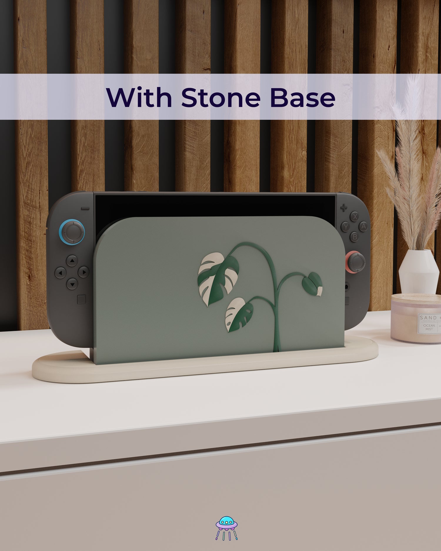 Monstera Albo Dock Cover for Nintendo Switch 2 – Original Faceplate Design