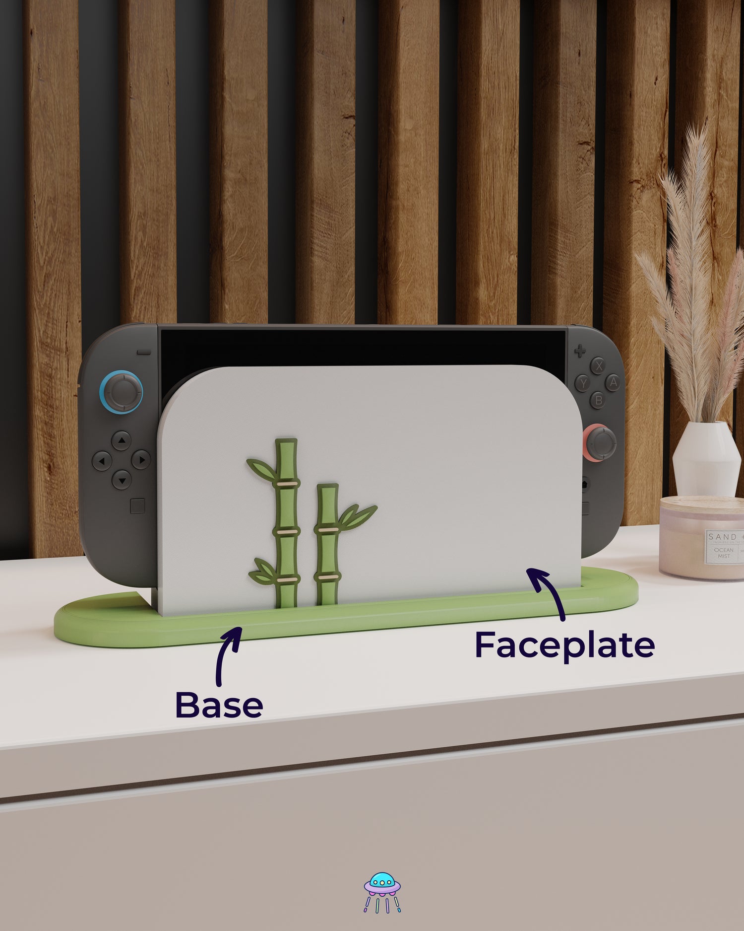 Bamboo Dock Cover for Nintendo Switch 2 – Original Faceplate Design