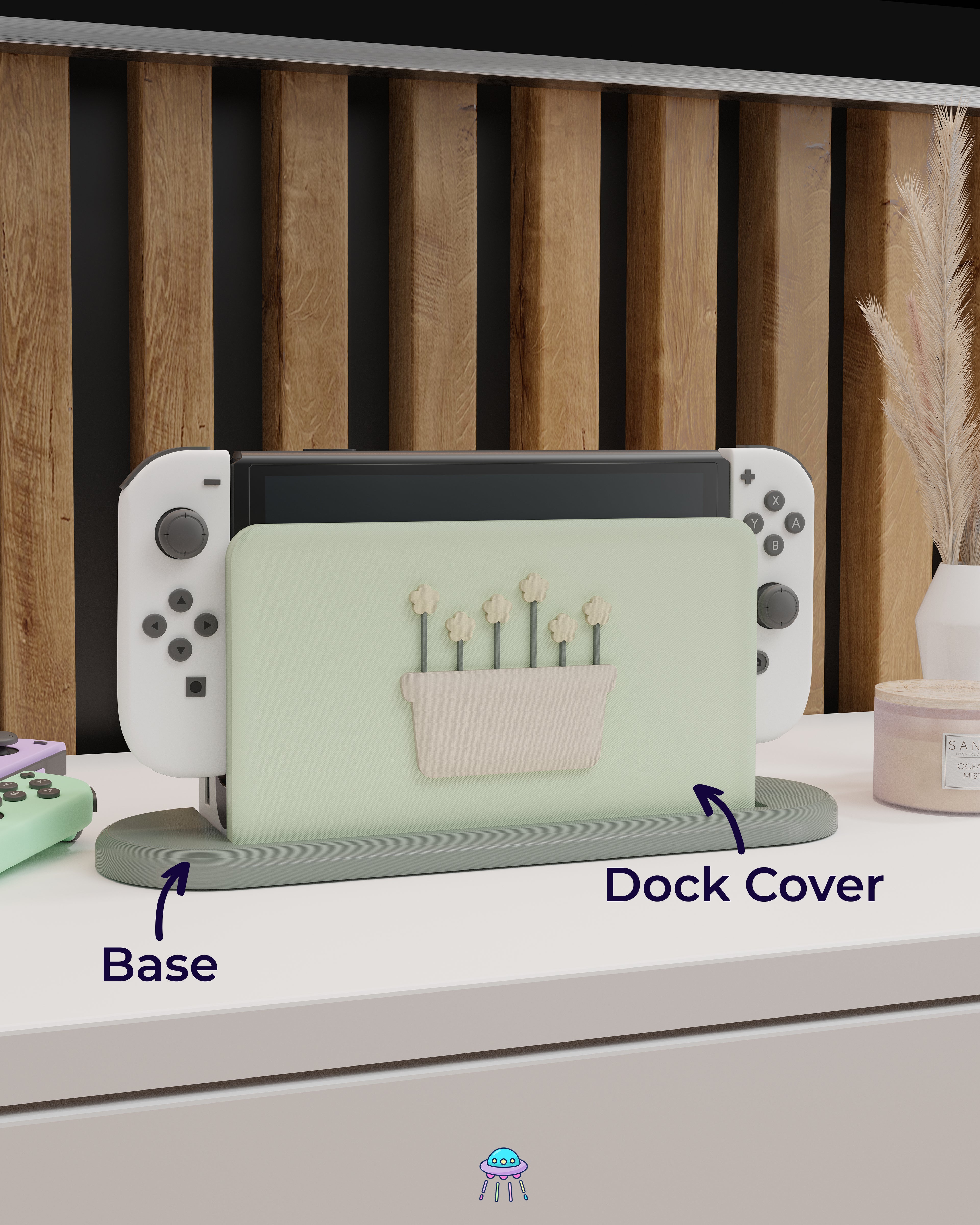 Botanical Basket Dock Cover for Nintendo Switch – Original Faceplate Design