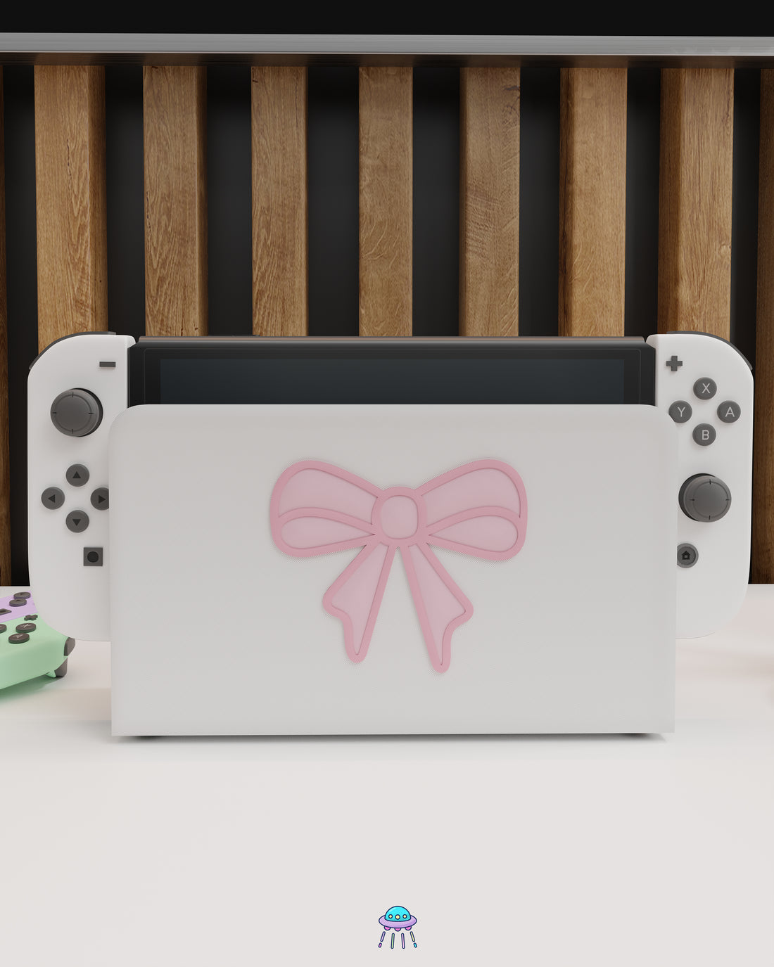 Blush Bow Dock Cover for Nintendo Switch – Original Faceplate Design