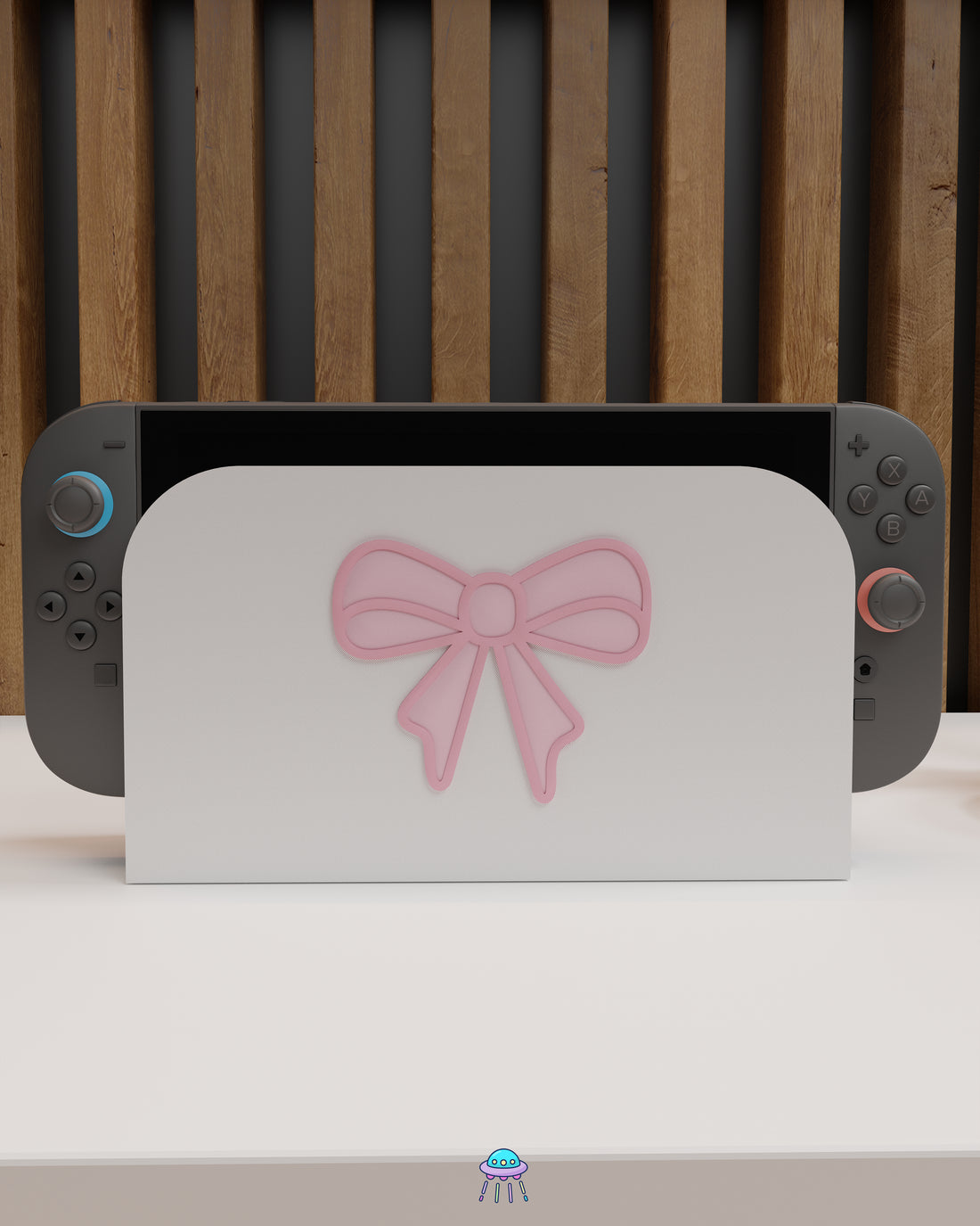 Blush Bow Dock Cover for Nintendo Switch 2 – Original Faceplate Design