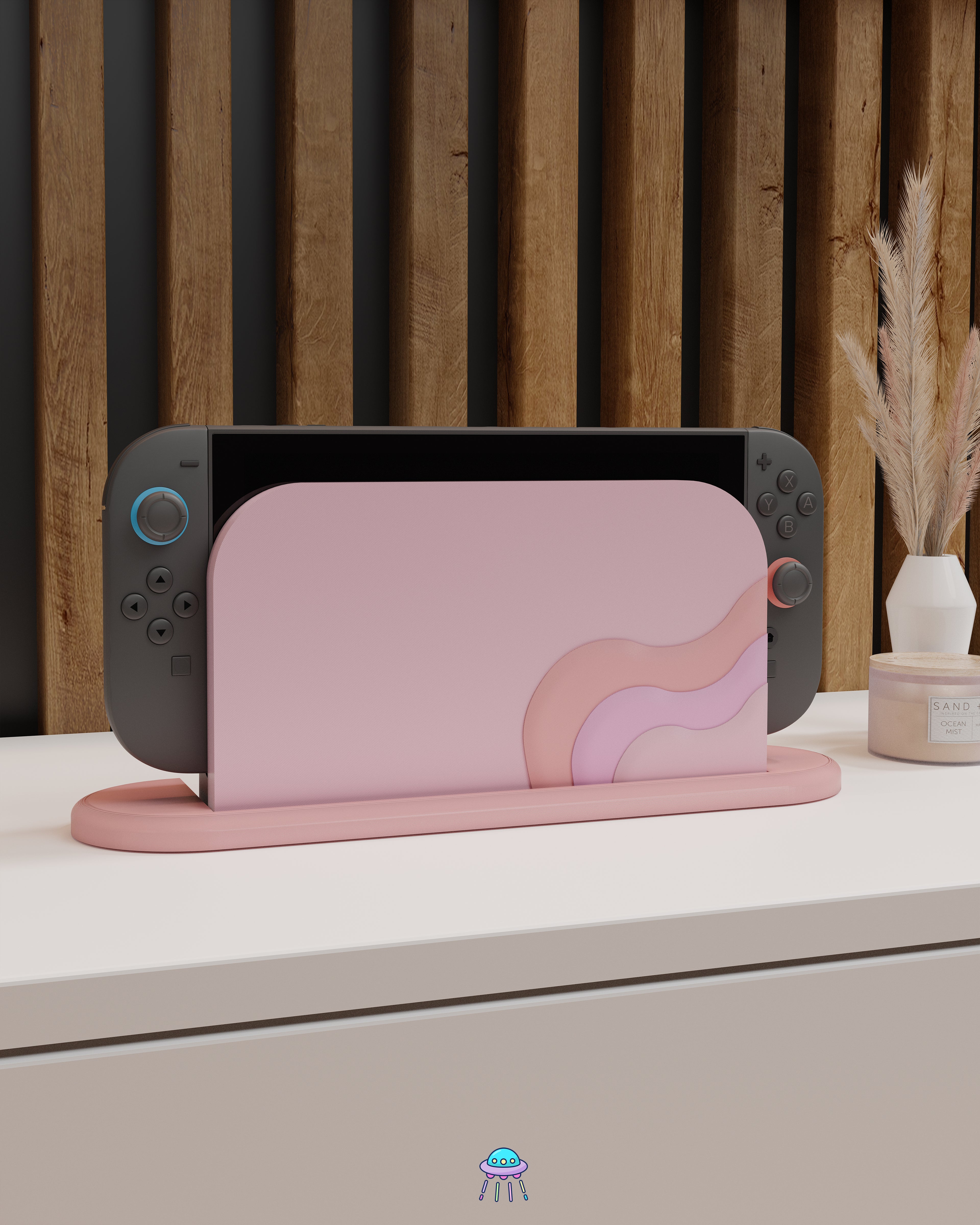 Blush Waves Dock Cover for Nintendo Switch 2 – Original Faceplate Design
