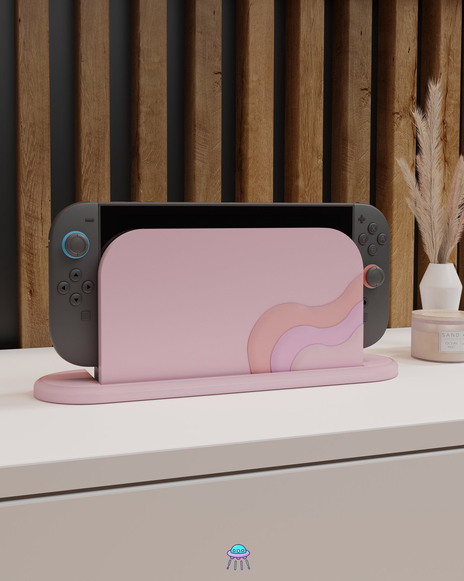 Blush Waves Dock Cover for Nintendo Switch 2 – Original Faceplate Design