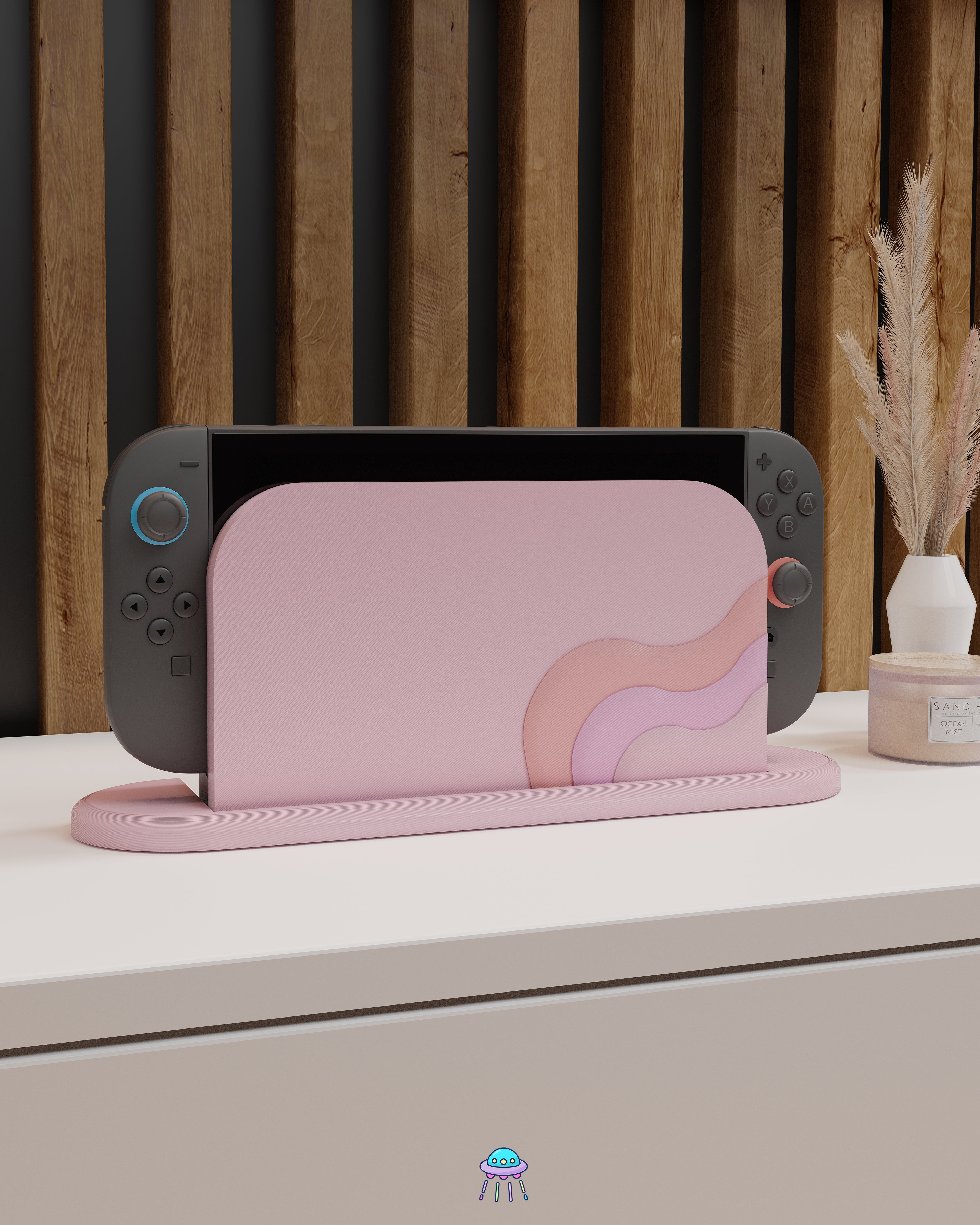 Blush Waves Dock Cover for Nintendo Switch 2 – Original Faceplate Design