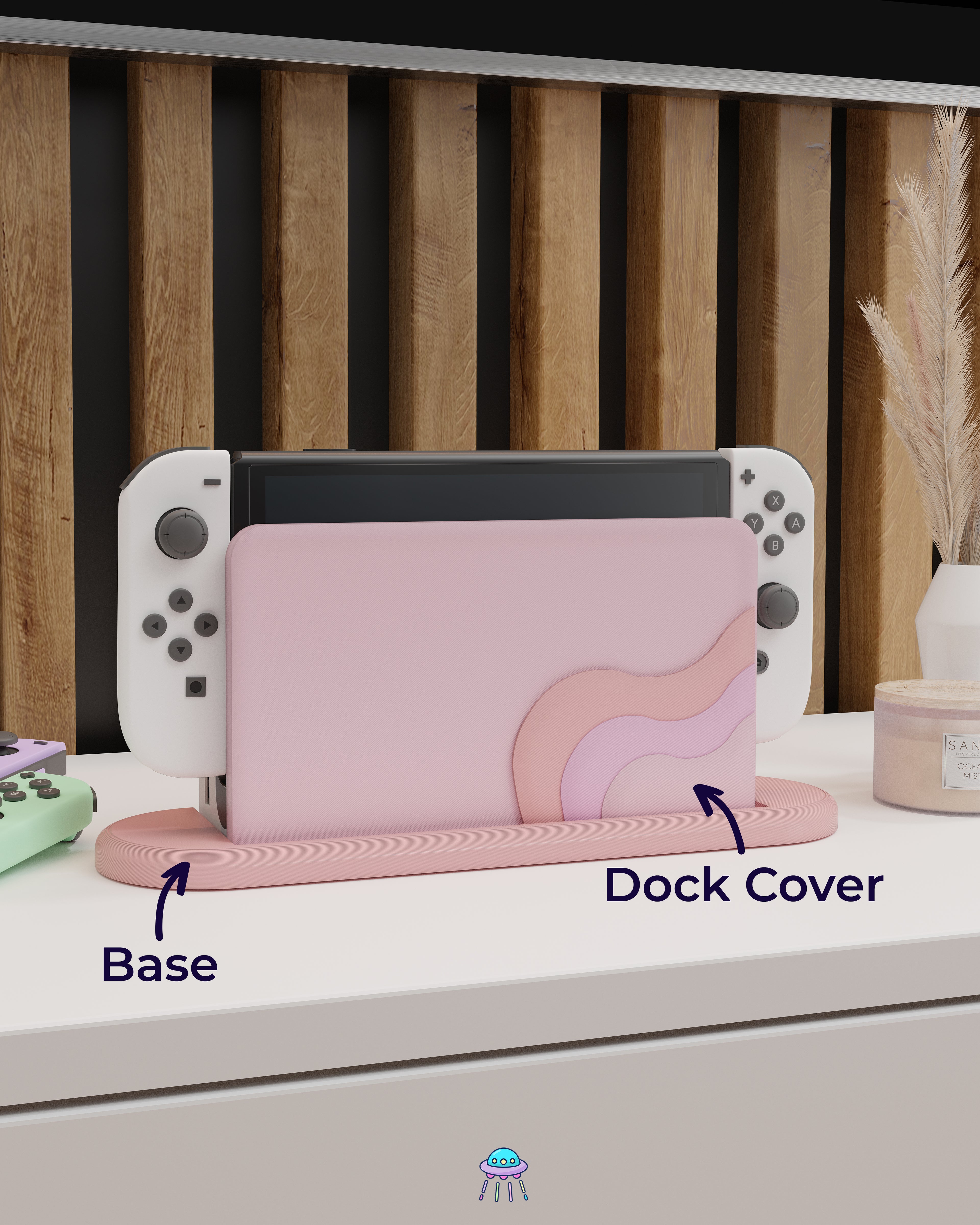 Blush Waves Dock Cover for Nintendo Switch – Original Faceplate Design