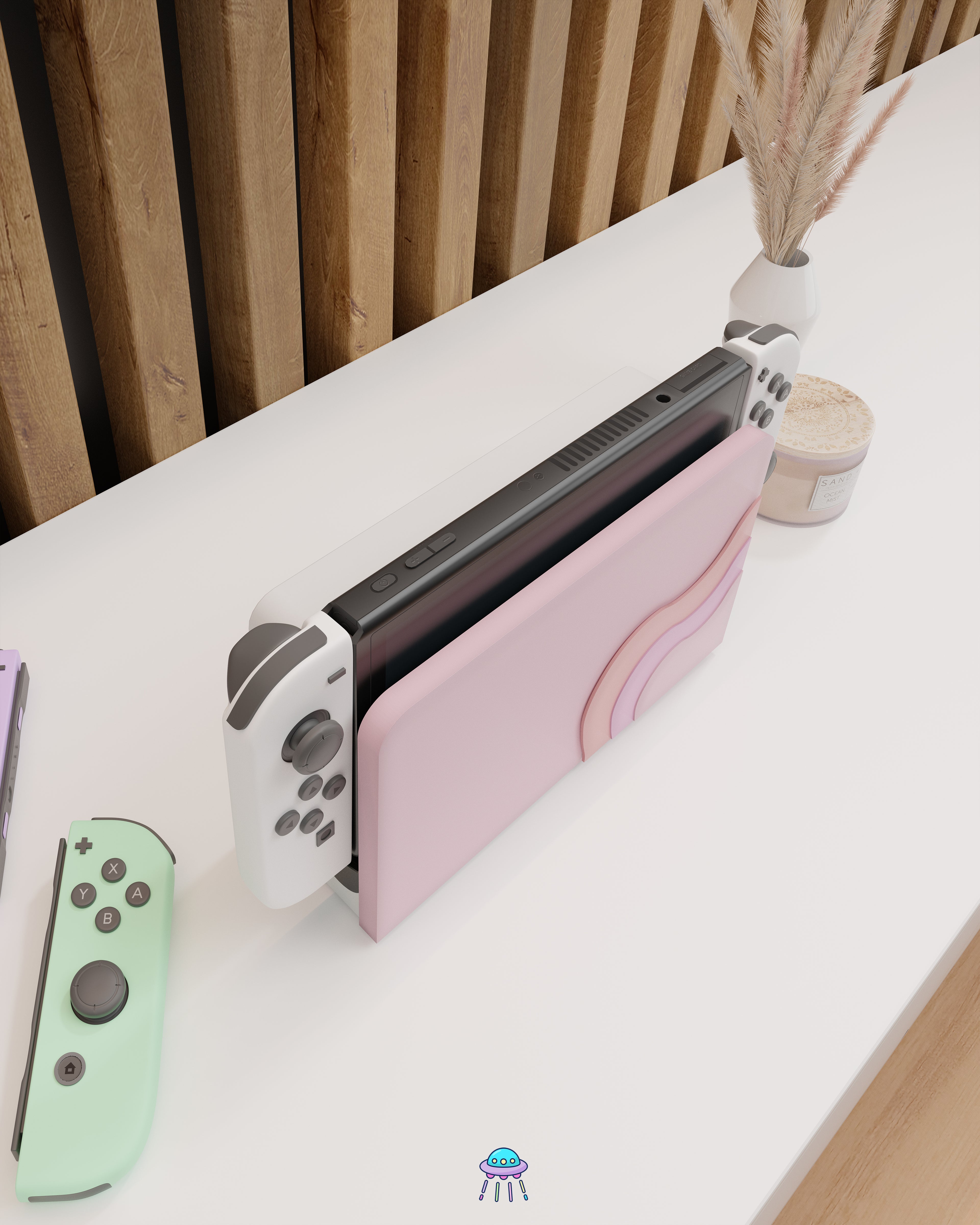 Blush Waves Dock Cover for Nintendo Switch – Original Faceplate Design