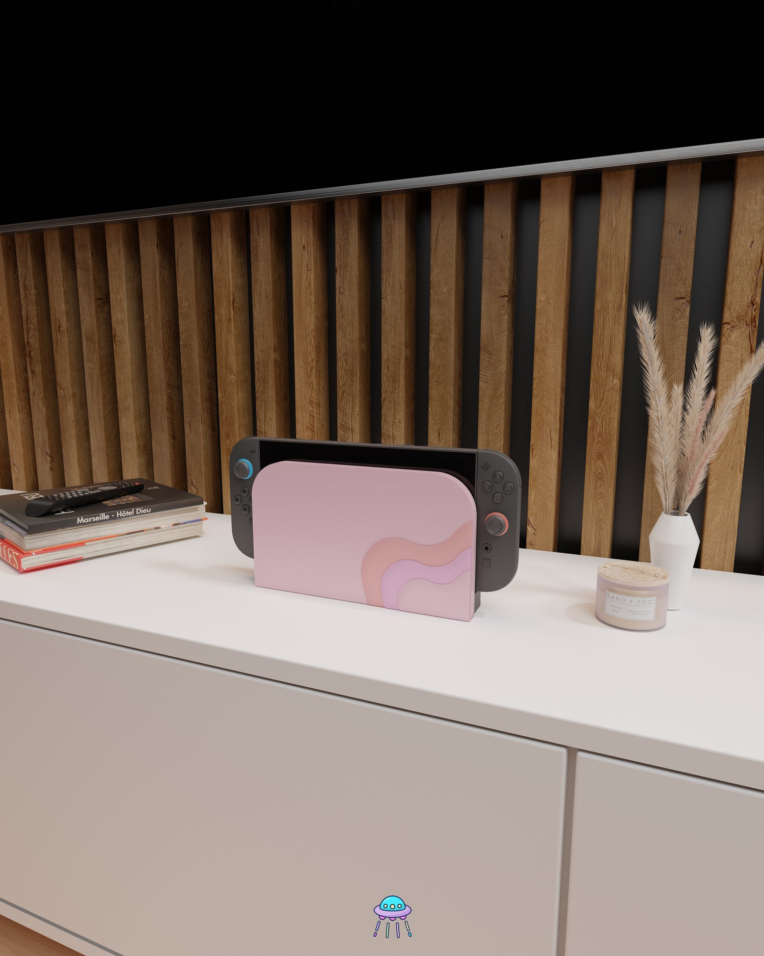 Blush Waves Dock Cover for Nintendo Switch 2 – Original Faceplate Design