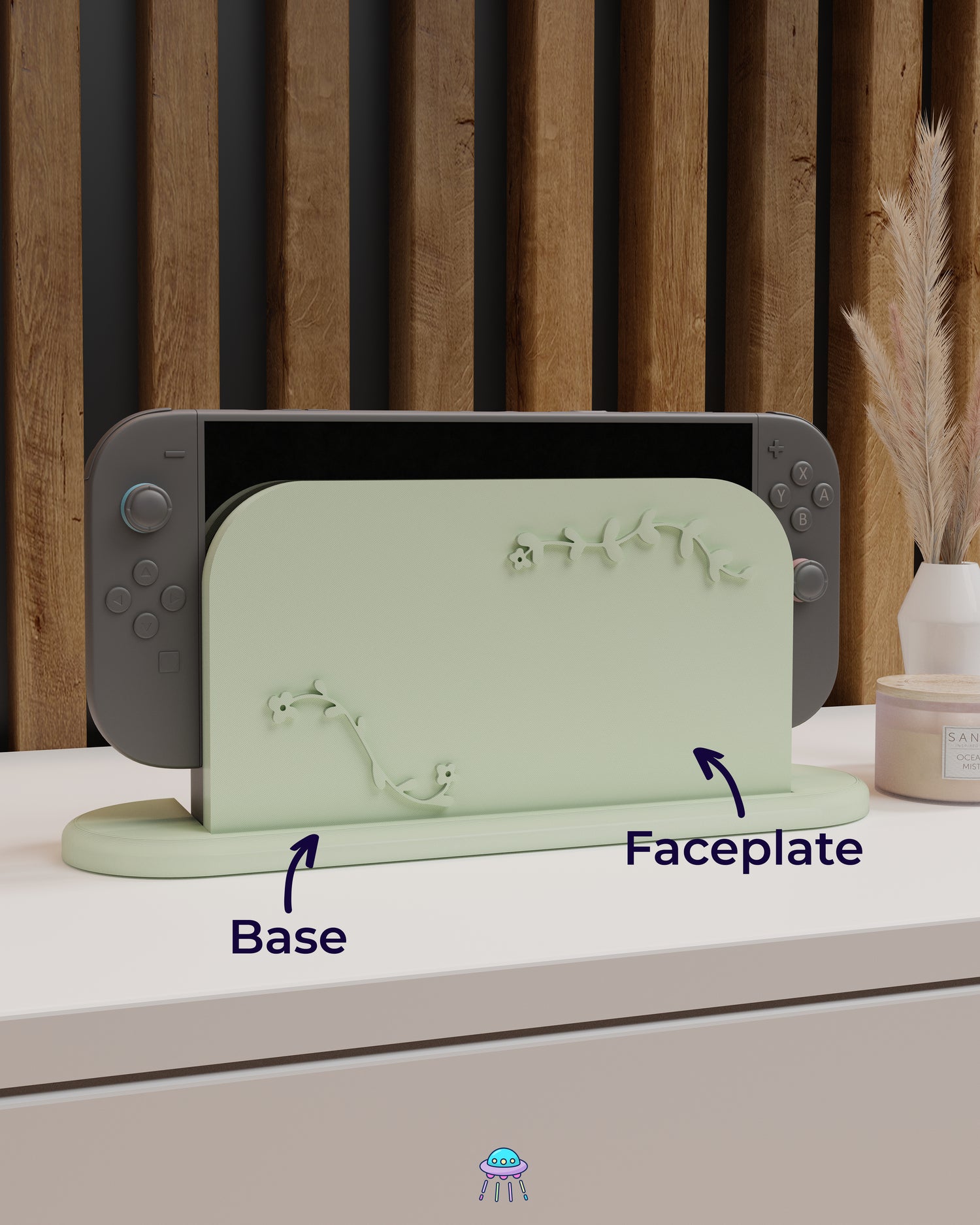 Botanical Dock Cover for Nintendo Switch 2 – Original Faceplate Design