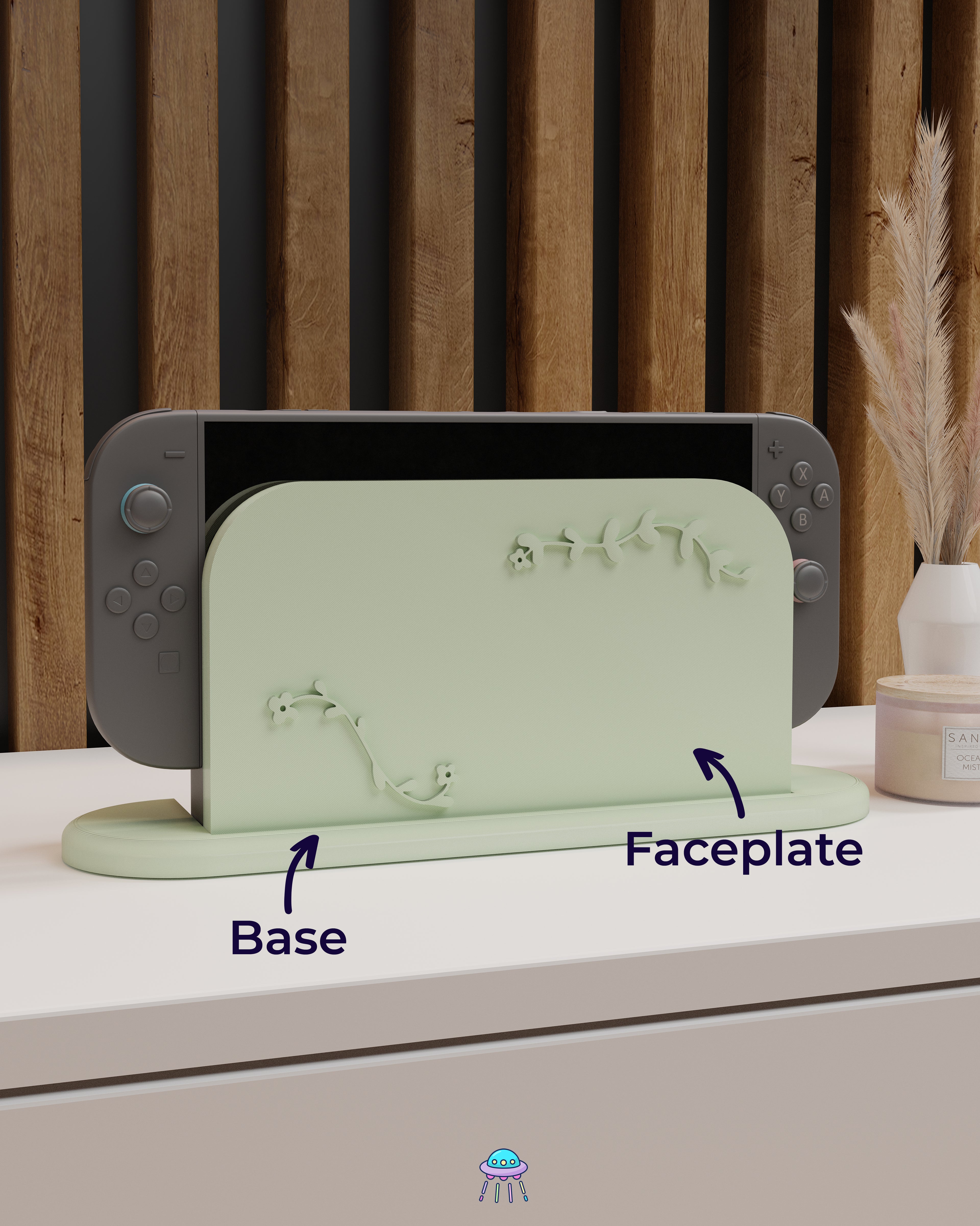 Botanical Dock Cover for Nintendo Switch 2 – Original Faceplate Design