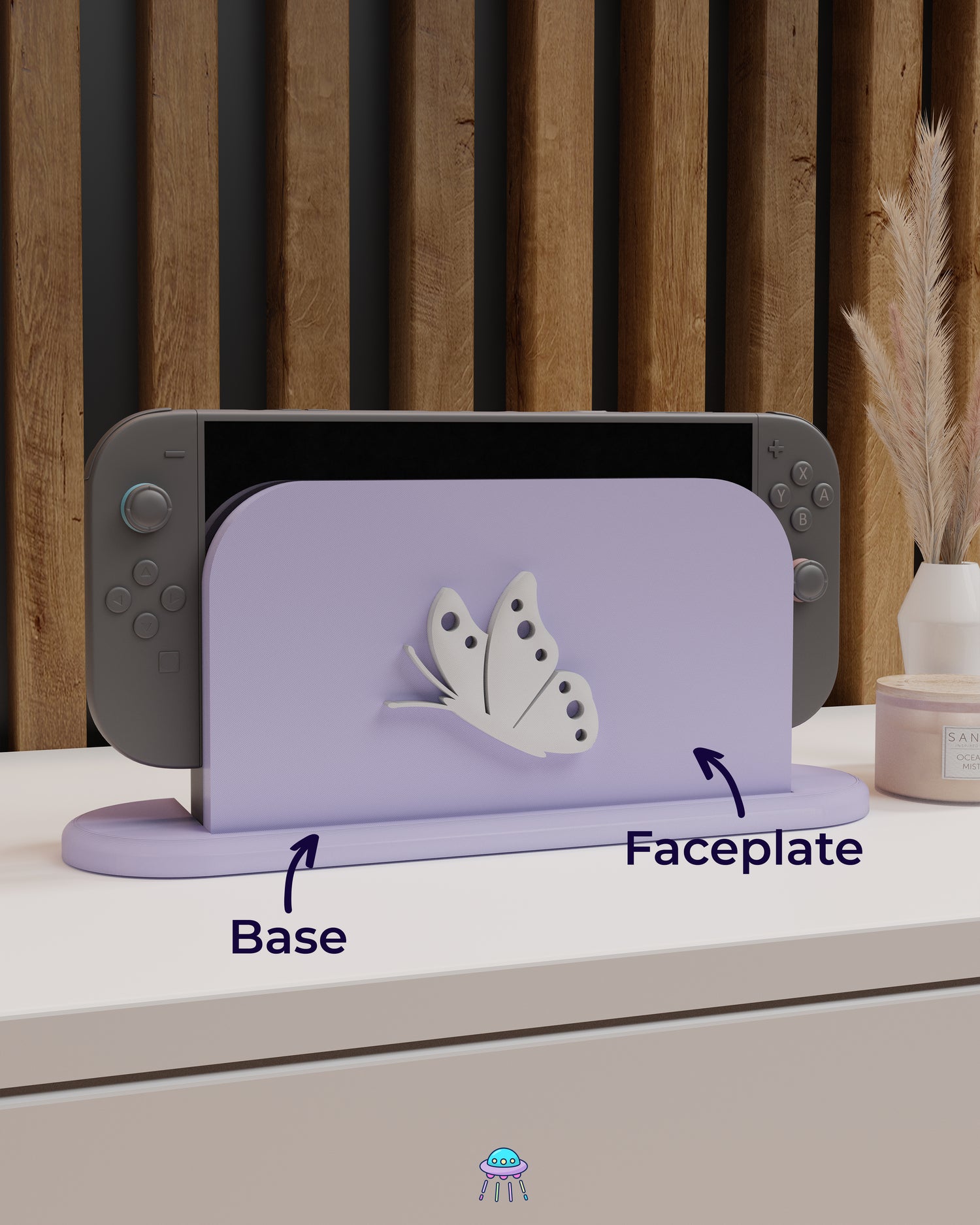 Butterfly Dock Cover for Nintendo Switch 2 – Original Faceplate Design