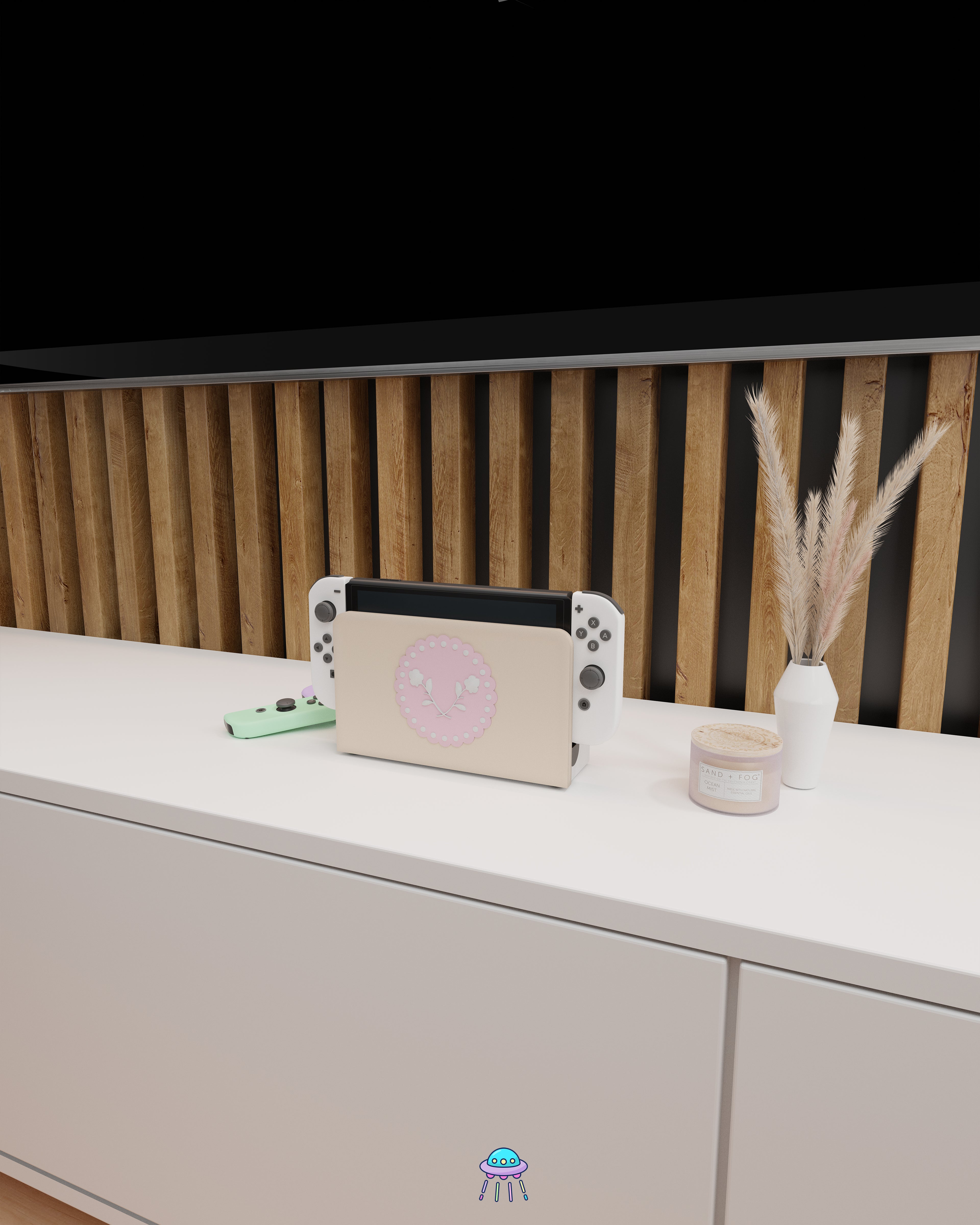 Floral Patch Dock Cover for Nintendo Switch – Original Faceplate Design