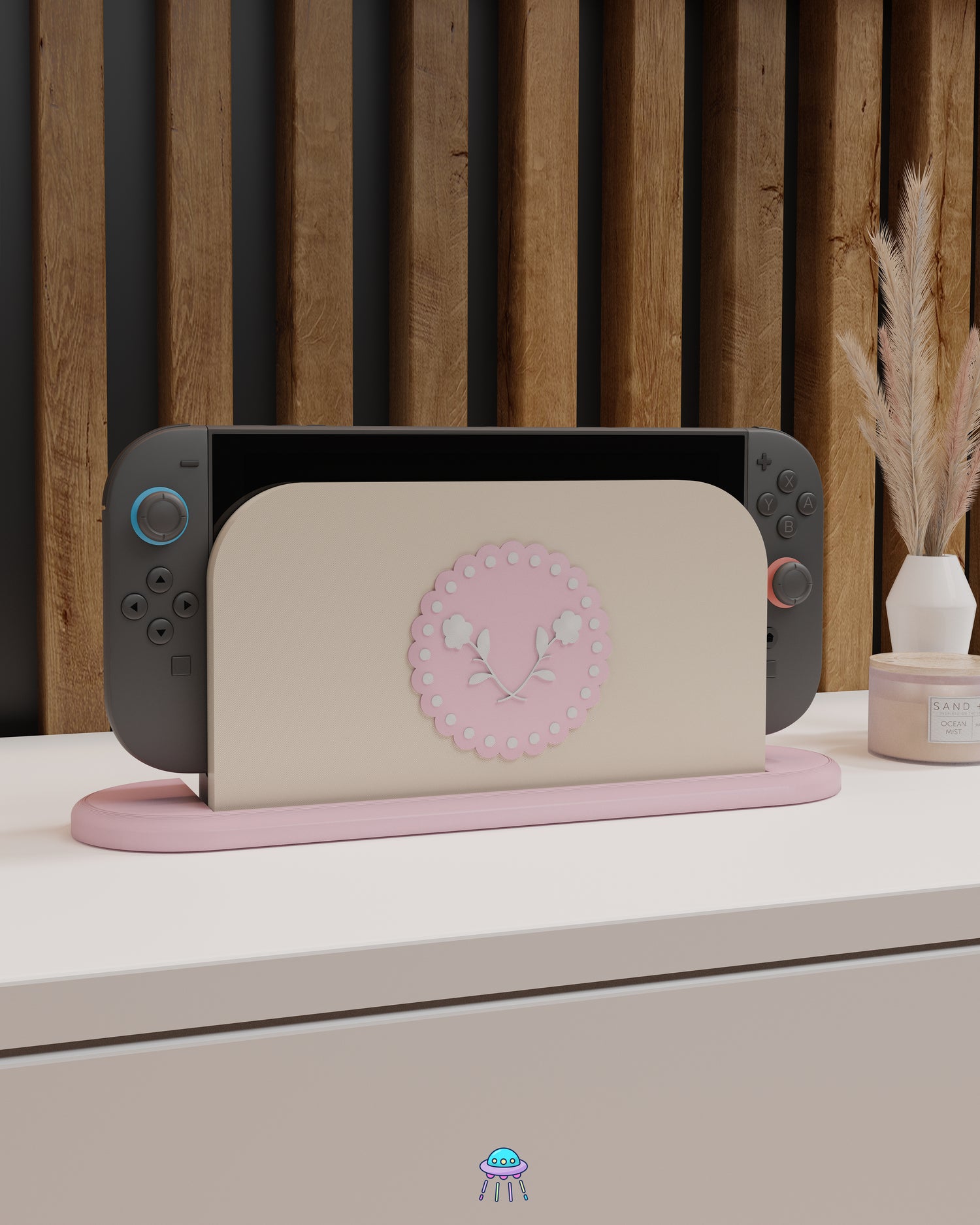 Floral Patch Dock Cover for Nintendo Switch 2 – Original Faceplate Design