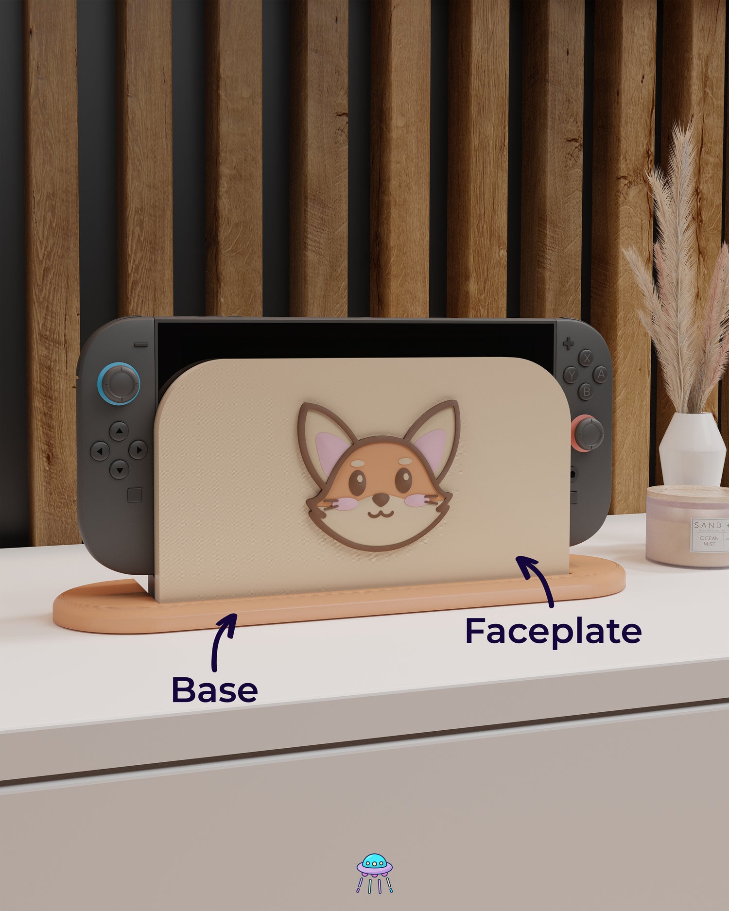 Cute Fox Dock Cover for Nintendo Switch 2 – Original Faceplate Design