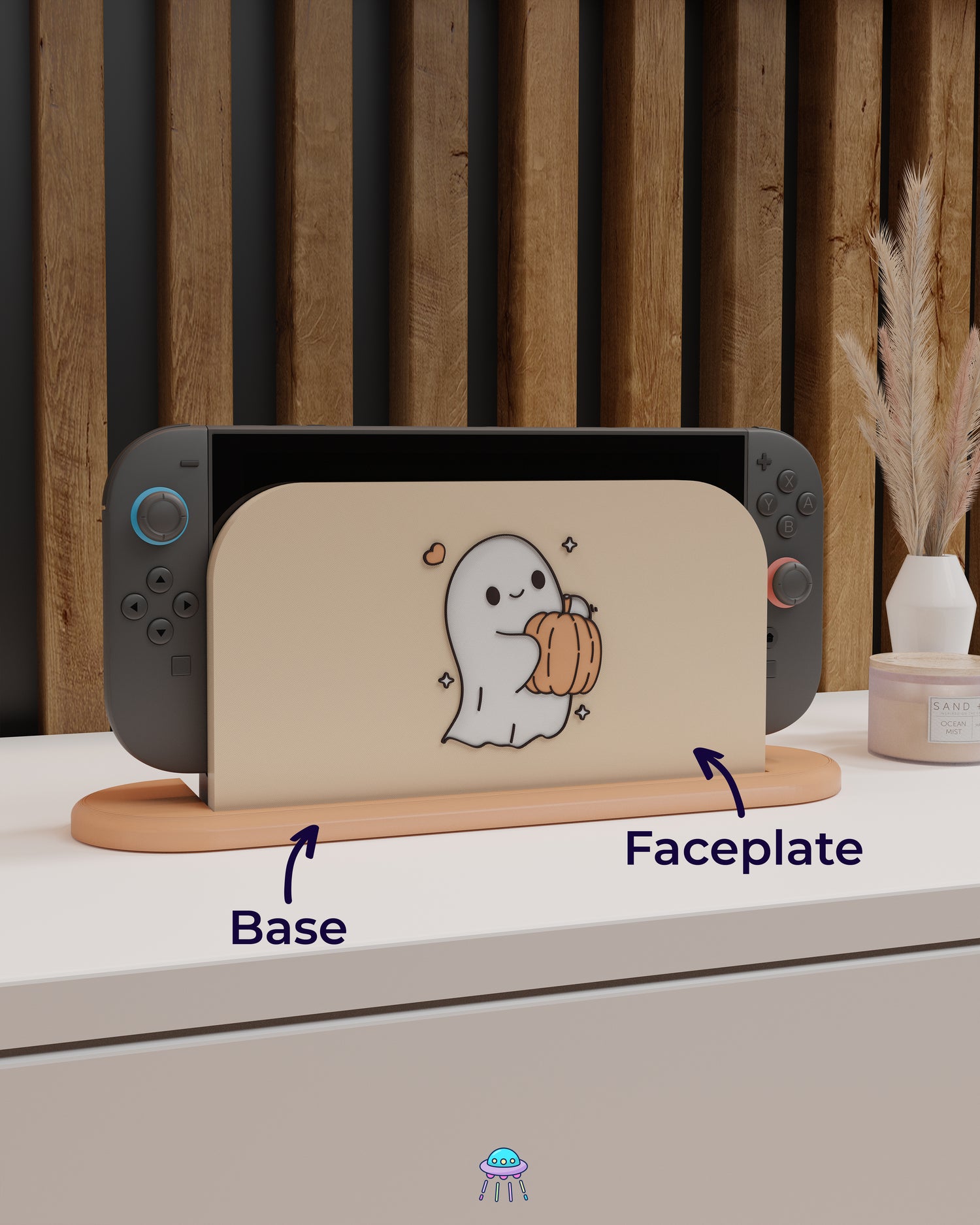 Pumpkin Boo Dock Cover for Nintendo Switch 2 – Original Faceplate Design