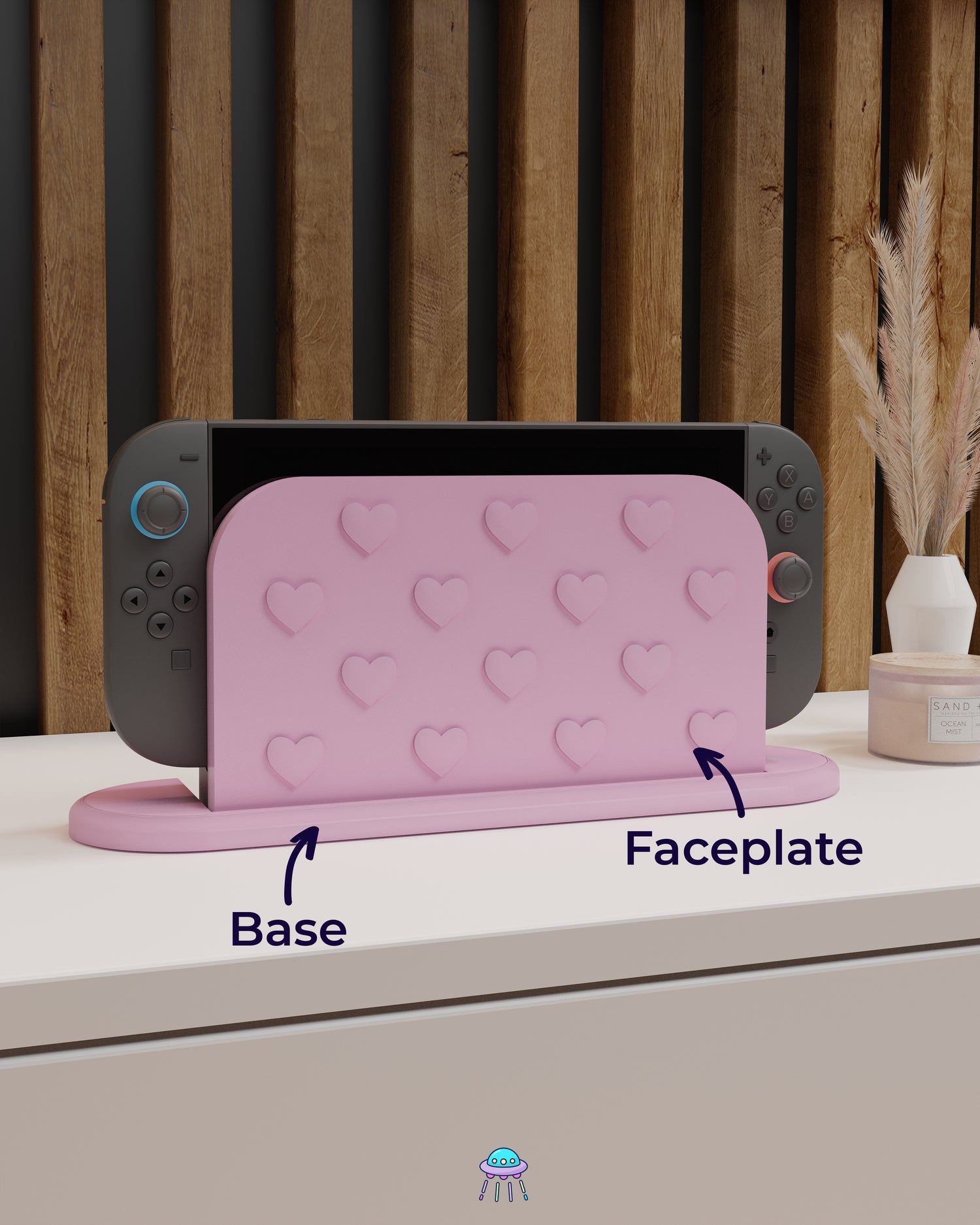 Hearts Dock Cover for Nintendo Switch 2 – Original Faceplate Design