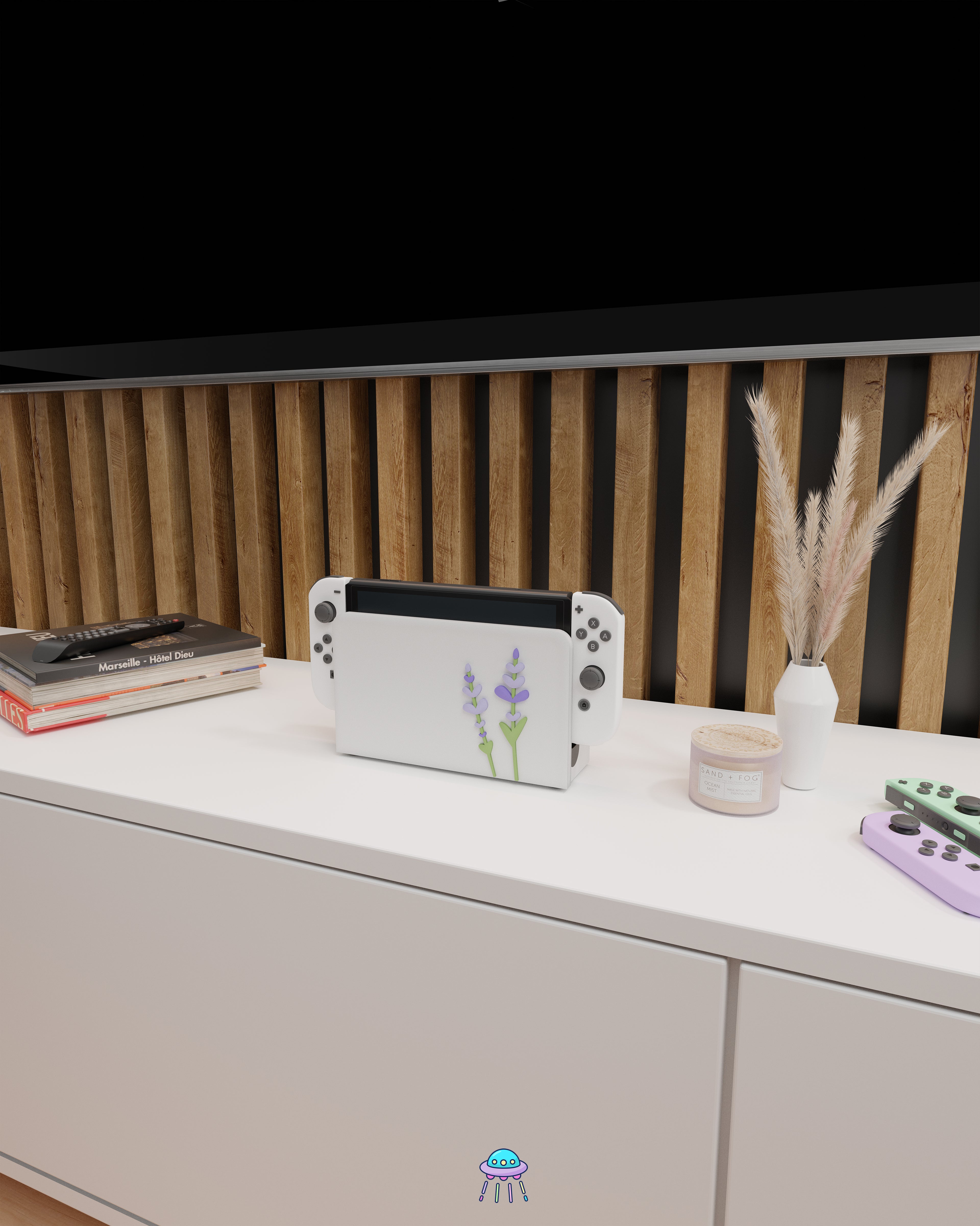 Lavender Dock Cover for Nintendo Switch – Original Faceplate Design