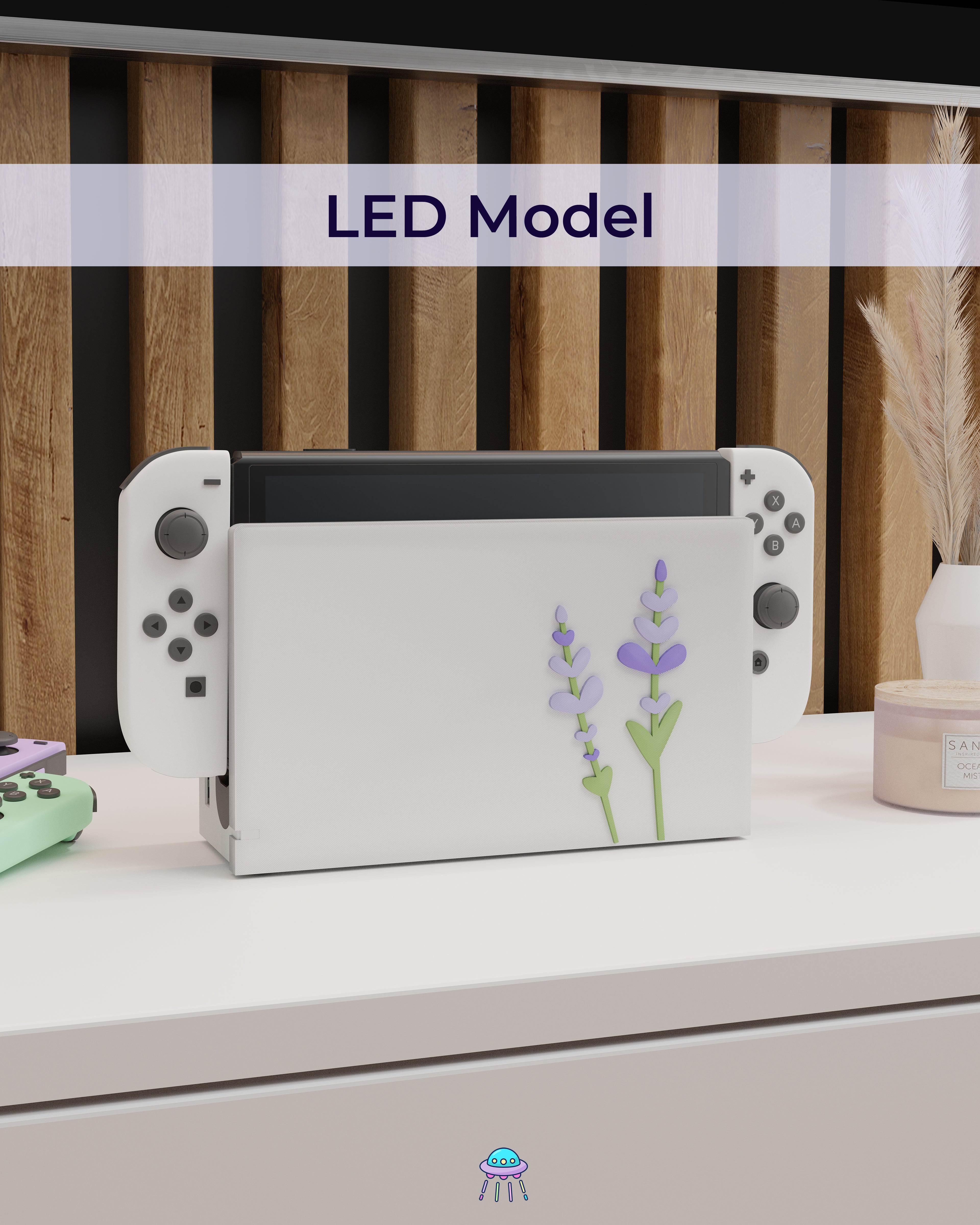 Lavender Dock Cover for Nintendo Switch – Original Faceplate Design