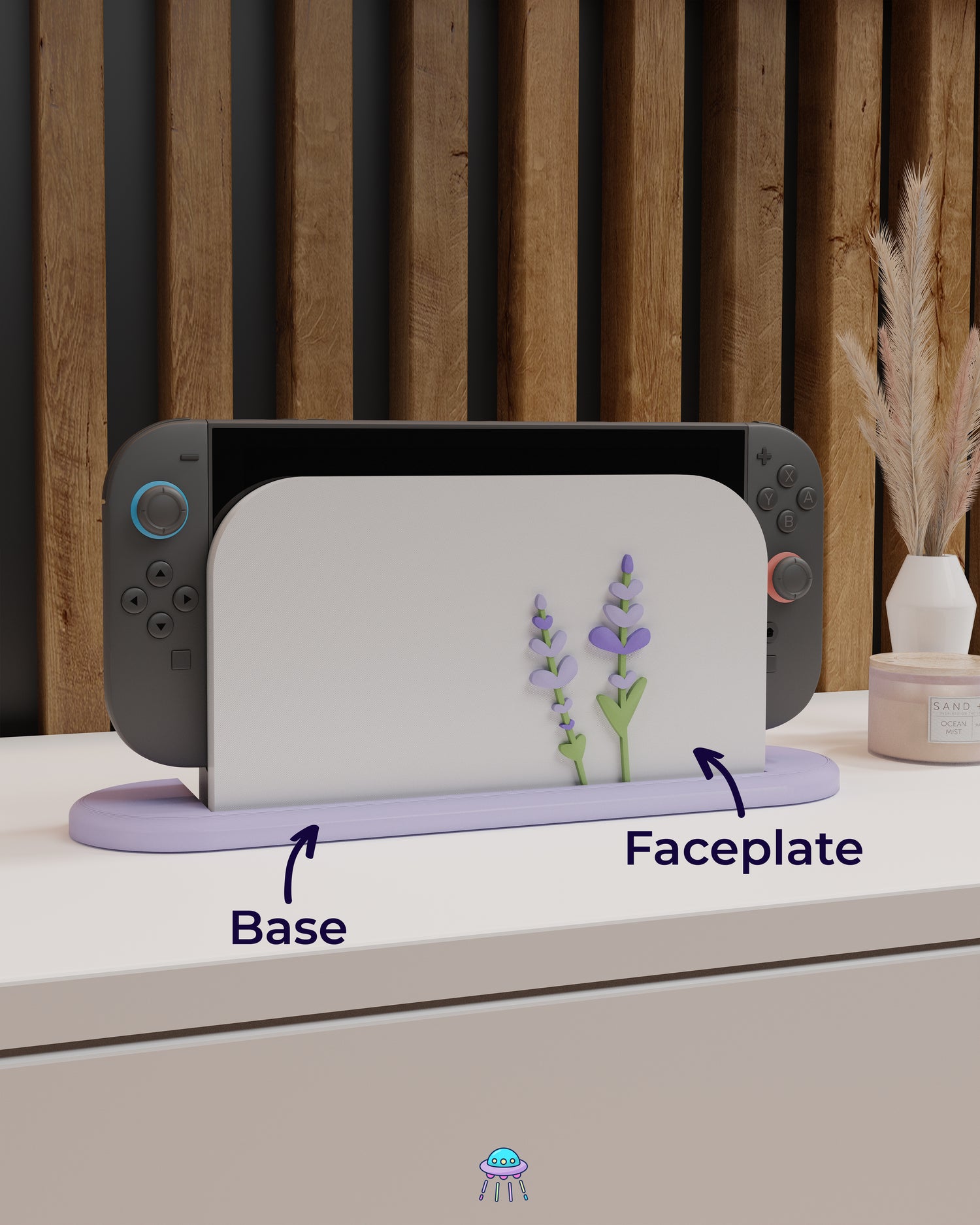 Lavender Dock Cover for Nintendo Switch 2 – Original Faceplate Design