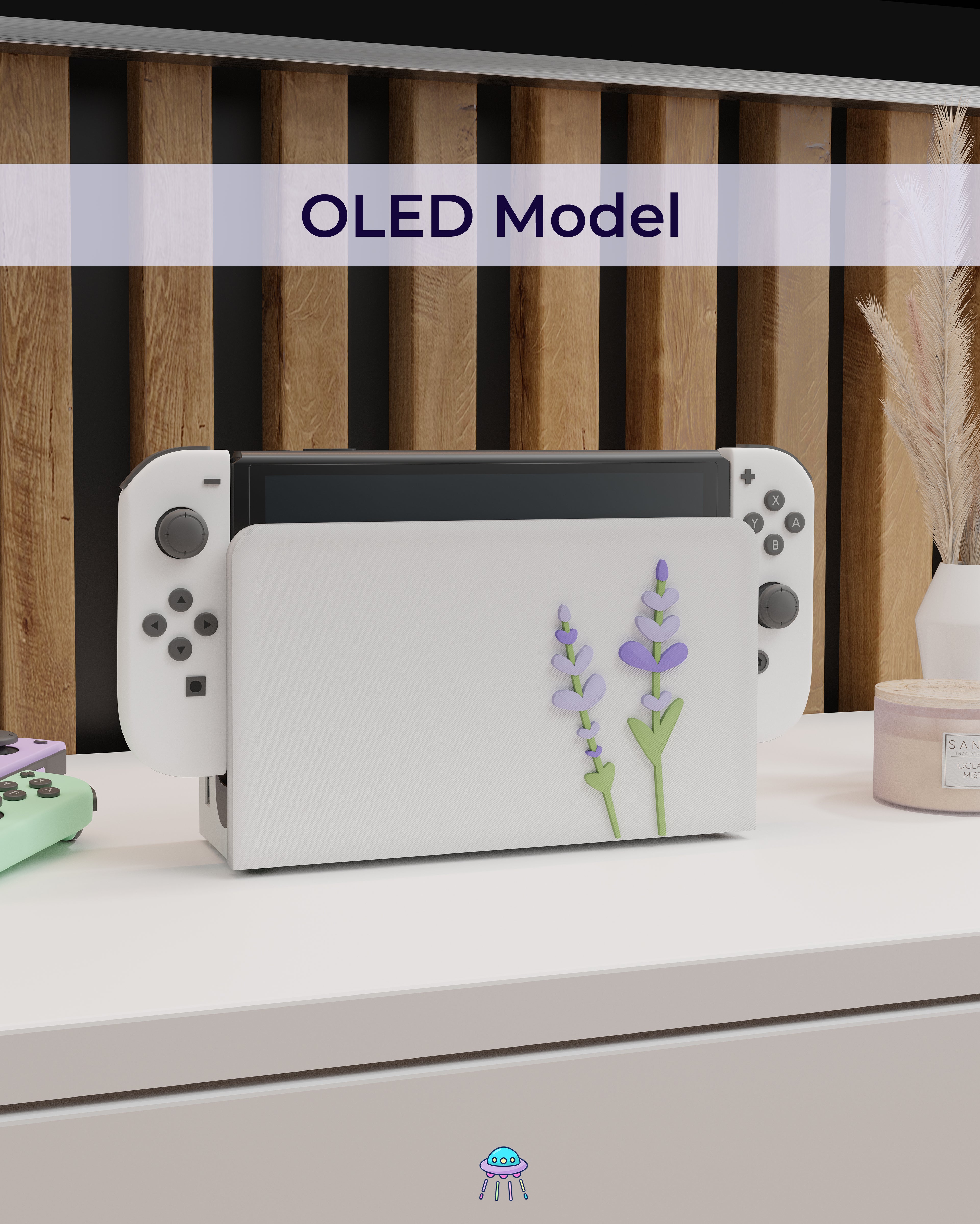 Lavender Dock Cover for Nintendo Switch – Original Faceplate Design