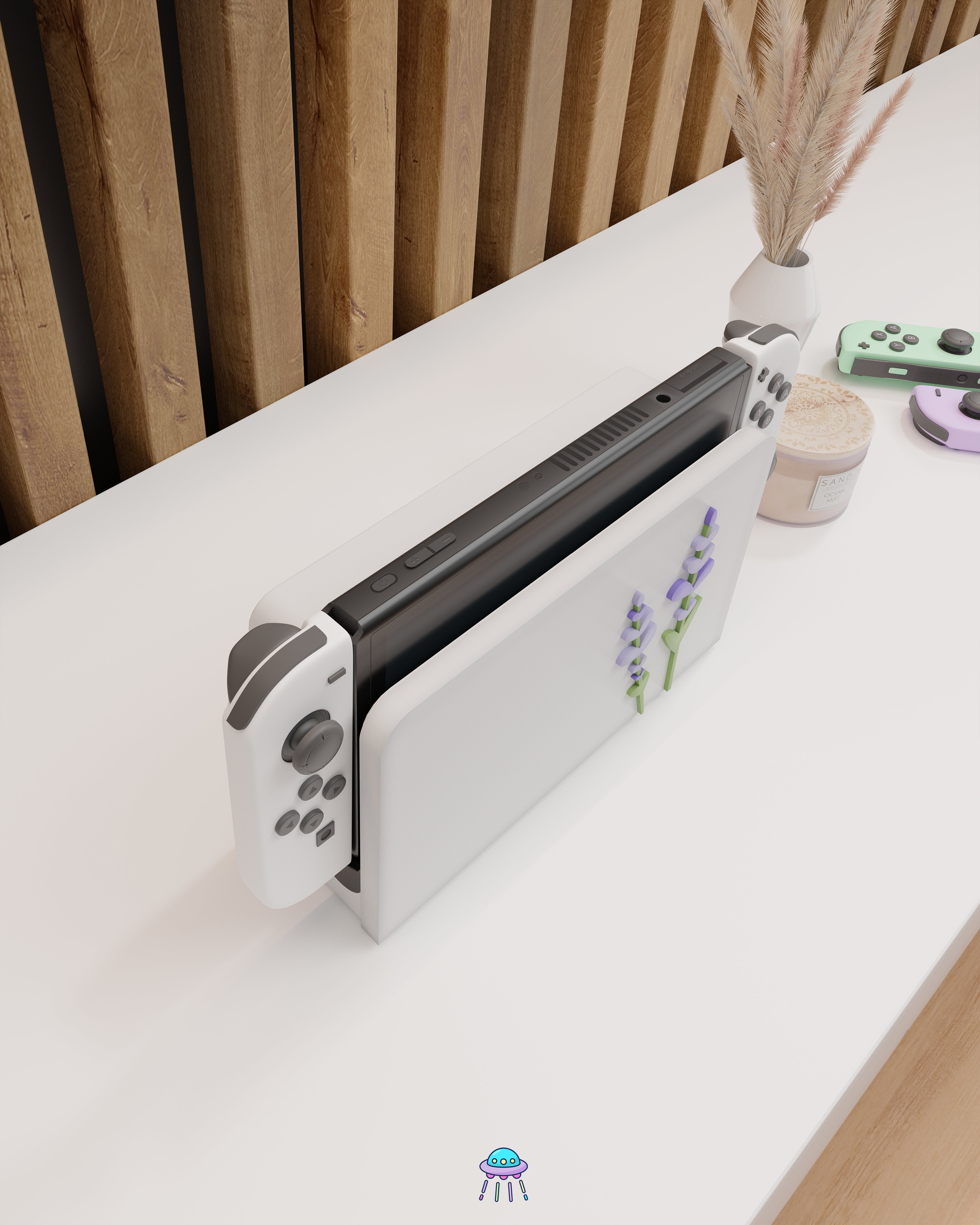 Lavender Dock Cover for Nintendo Switch – Original Faceplate Design