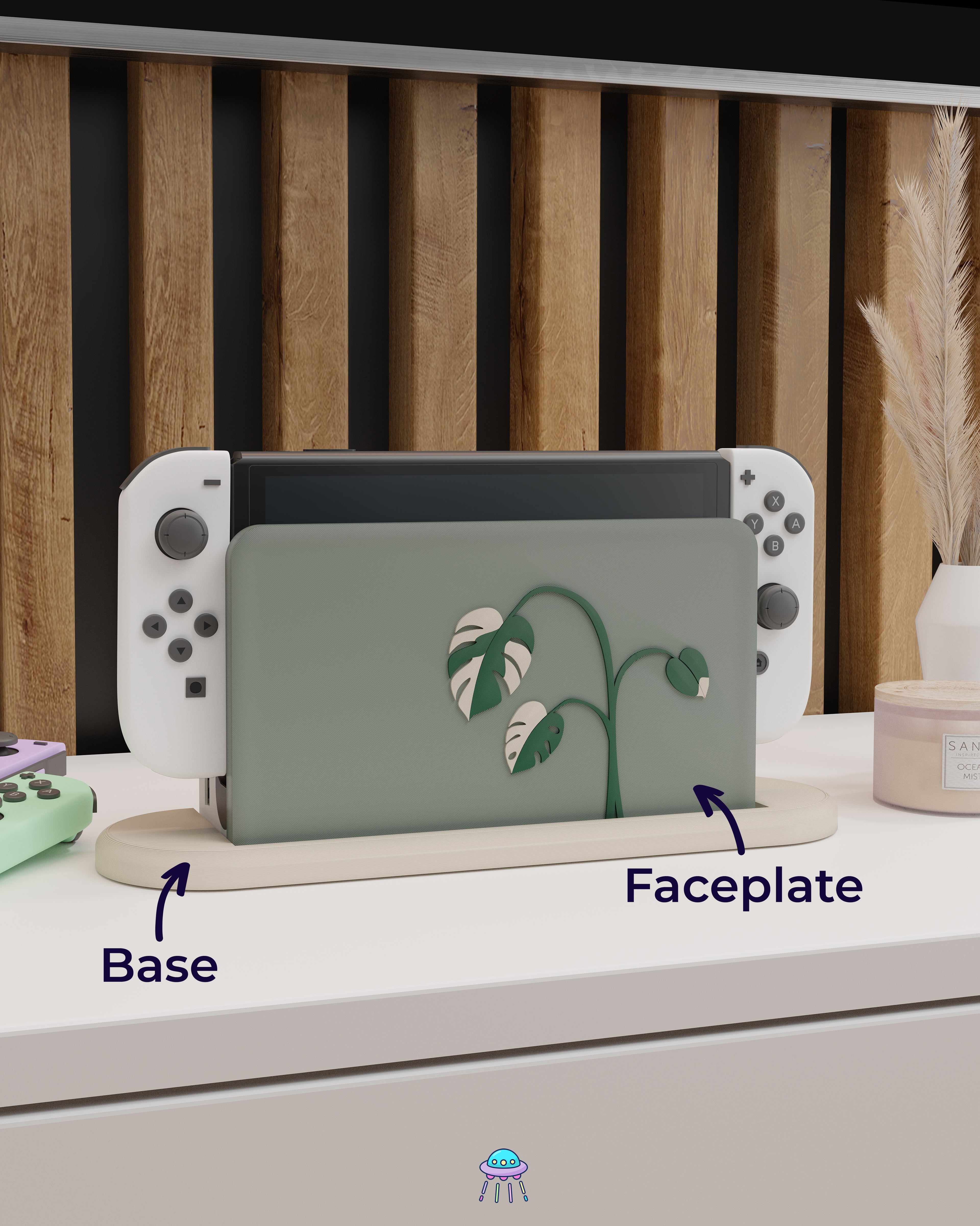 Monstera Albo Cover for Nintendo Switch – Original Faceplate Design