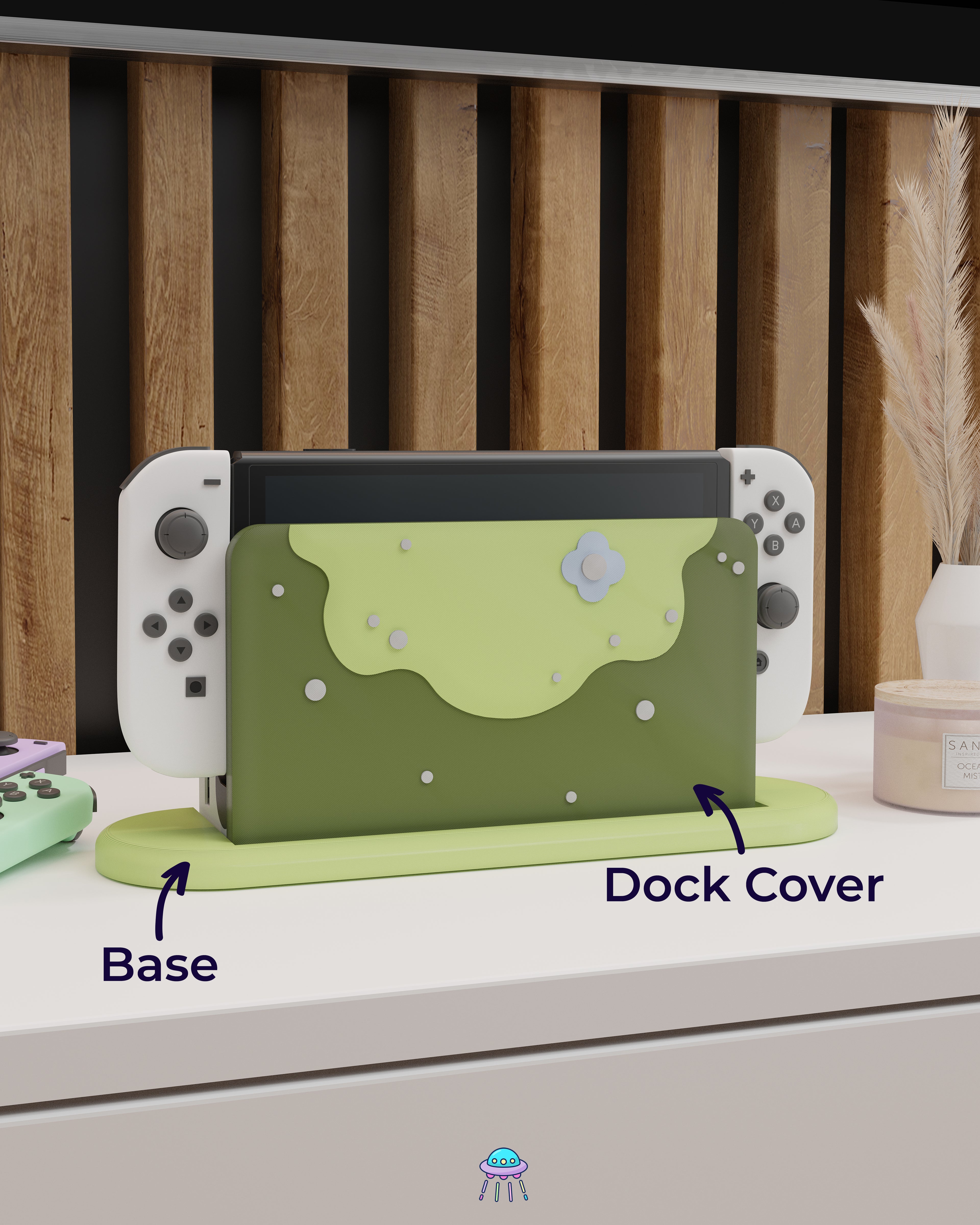Mossy Boi Dock Cover for Nintendo Switch – Original Faceplate Design