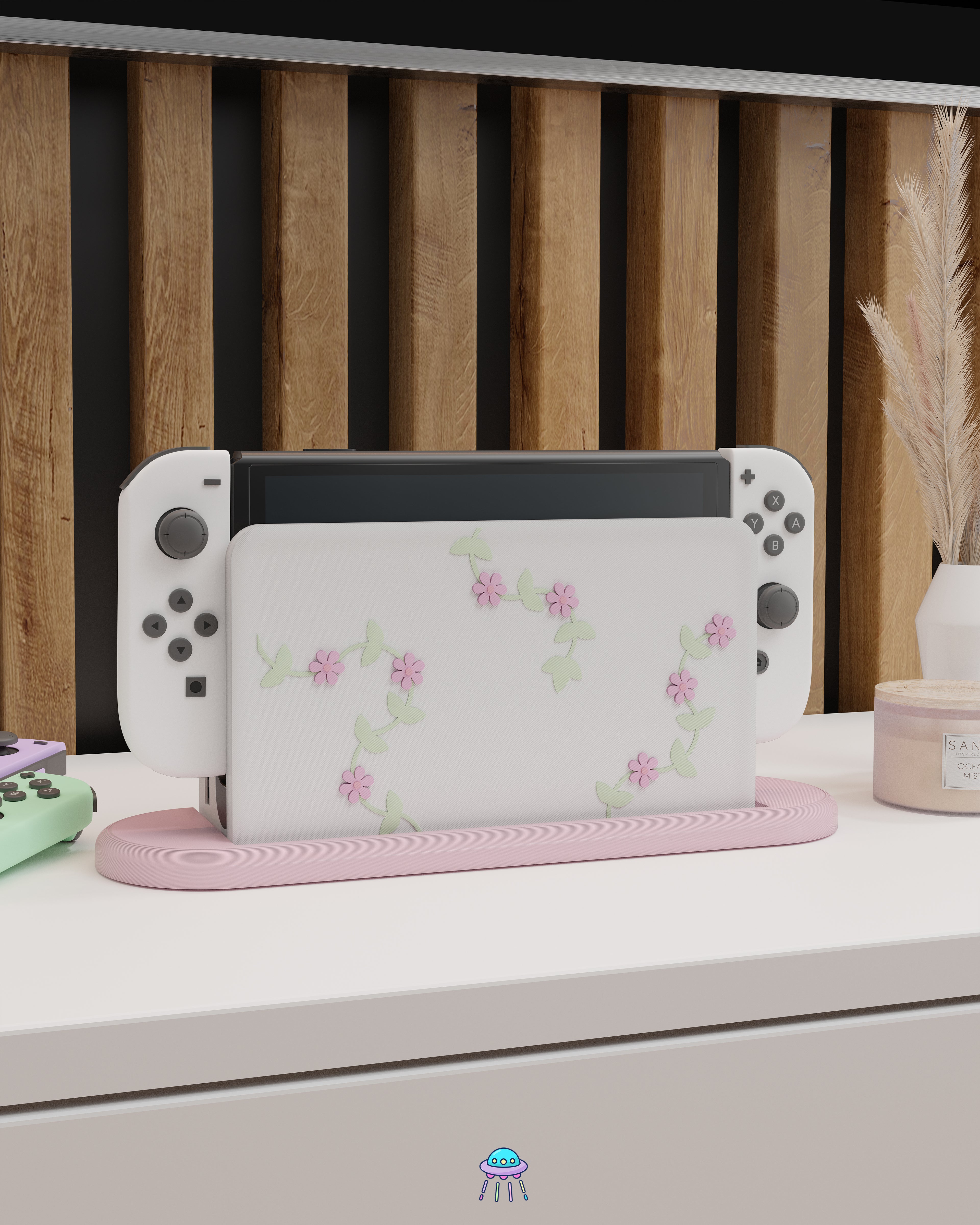 Pastel Ivy Dock Cover for Nintendo Switch – Original Faceplate Design