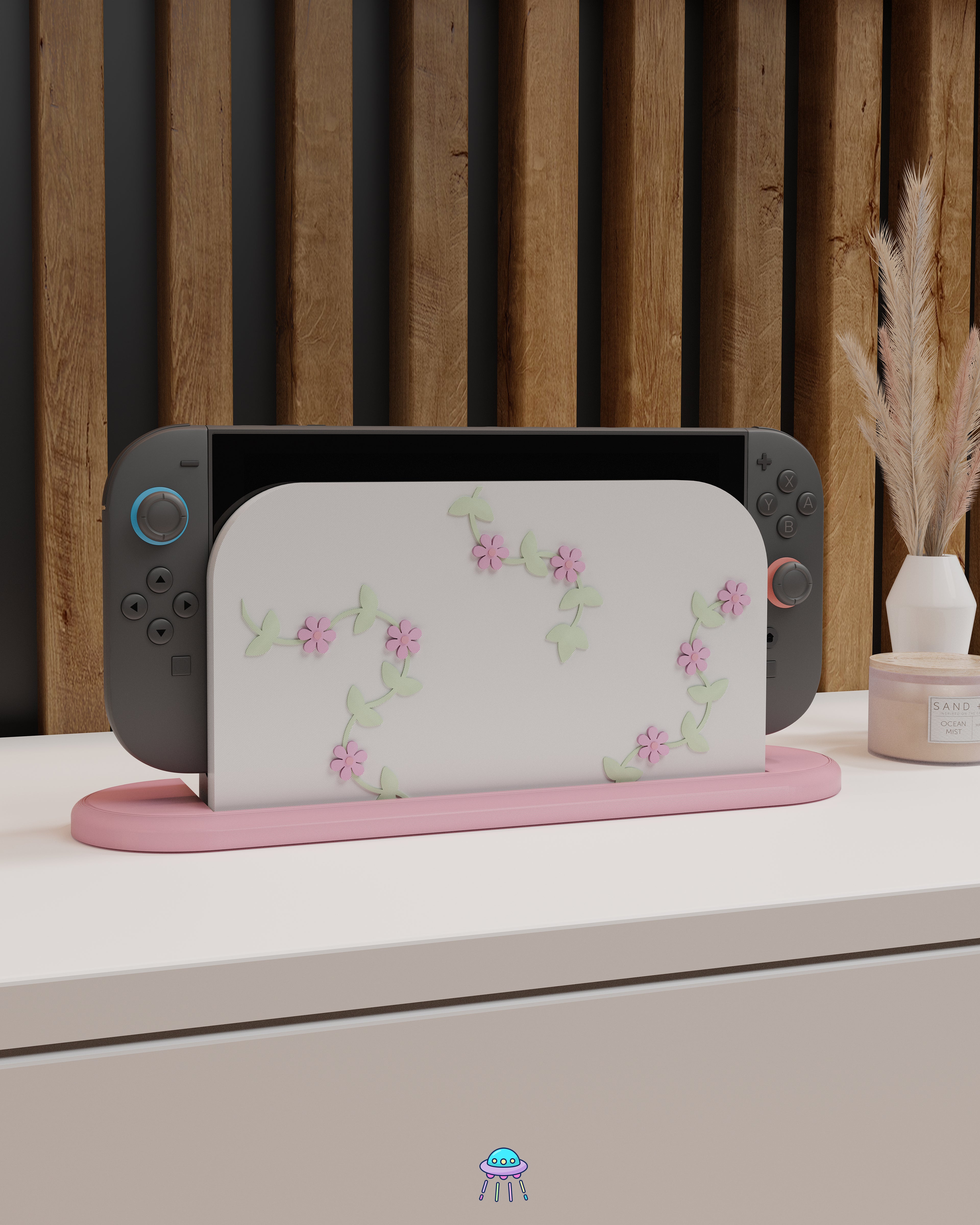 Pastel Ivy Dock Cover for Nintendo Switch 2 – Original Faceplate Design