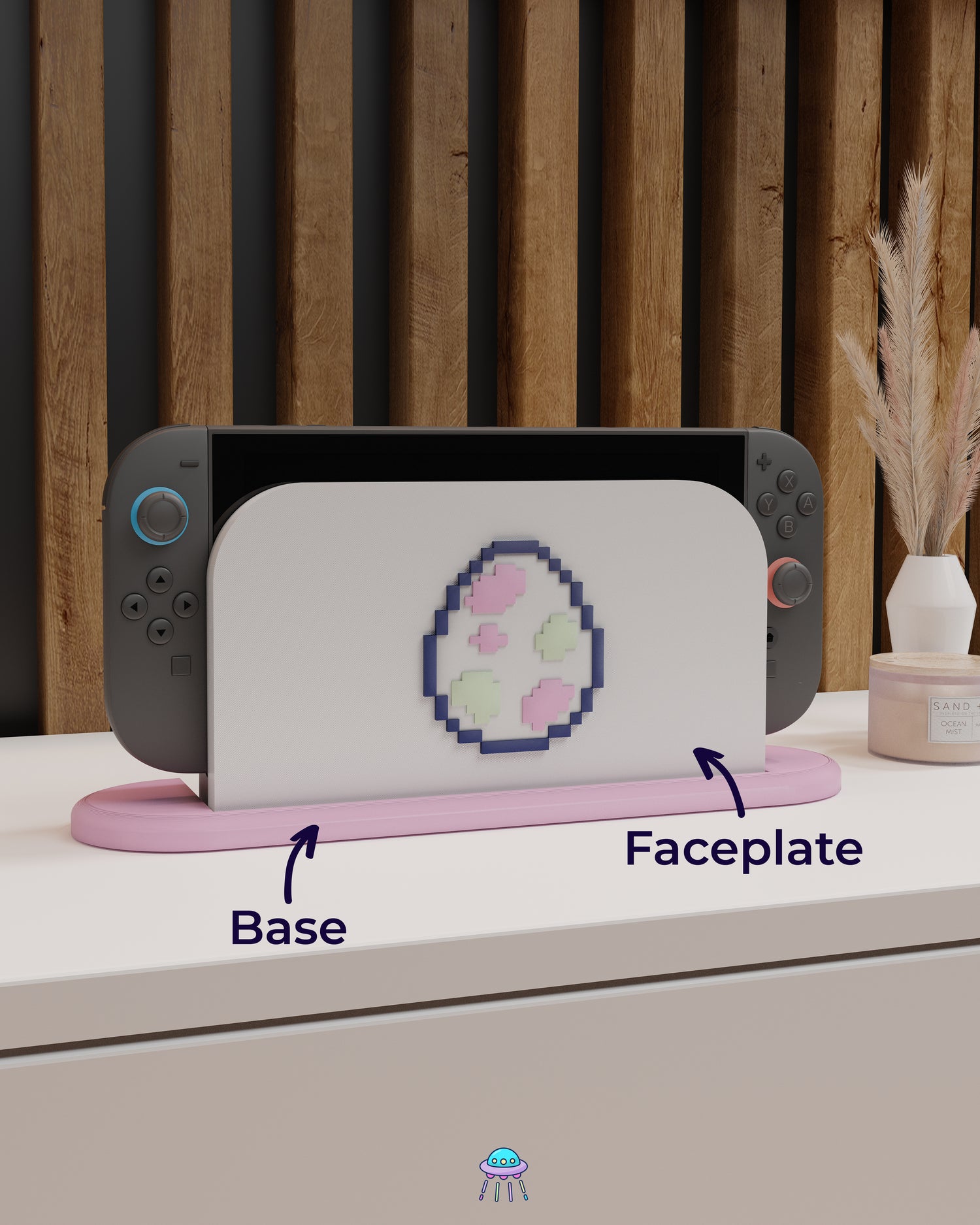 Pixel Egg Dock Cover for Nintendo Switch 2 – Original Faceplate Design