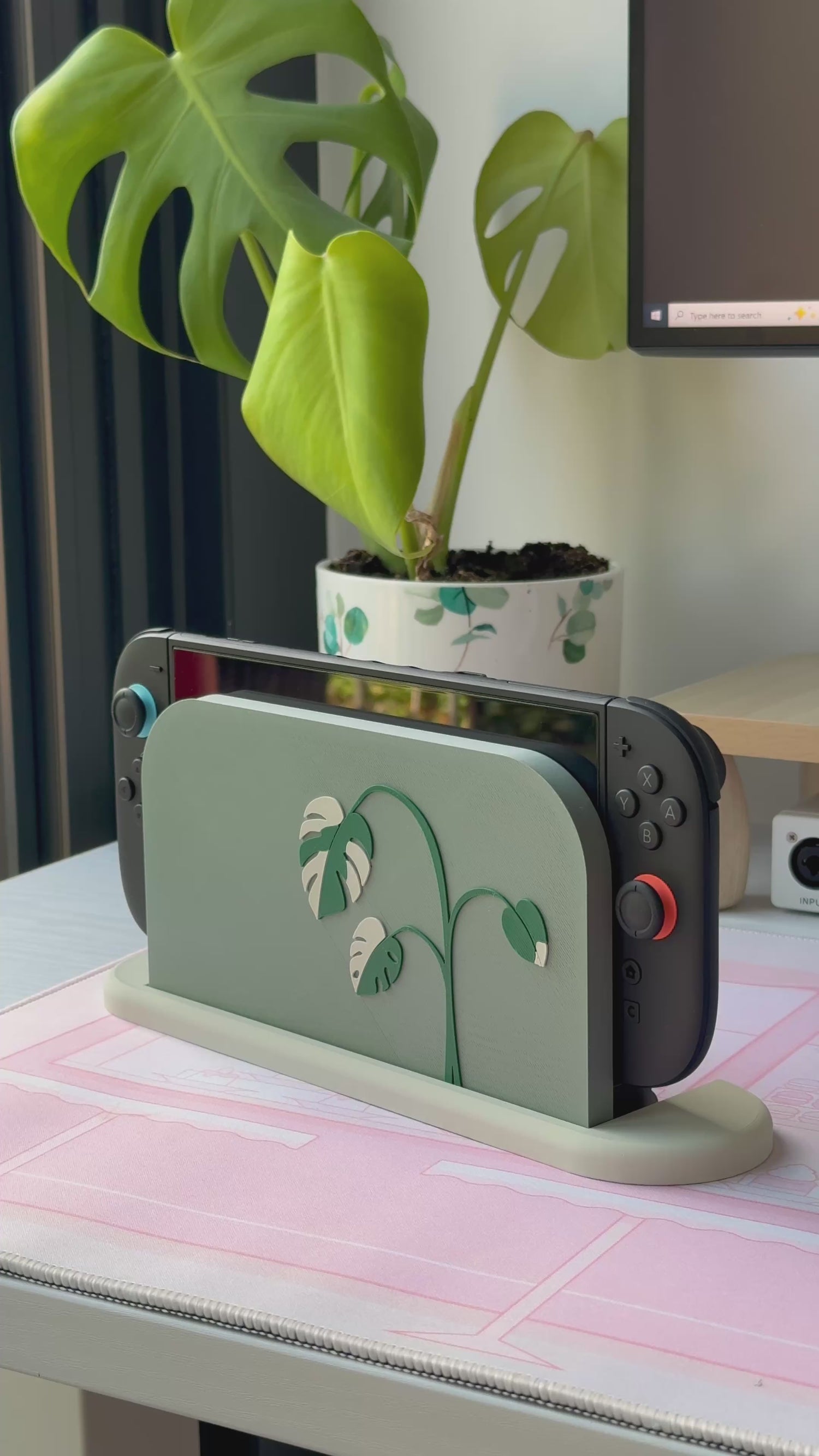 Monstera Albo Dock Cover for Nintendo Switch 2 – Original Faceplate Design