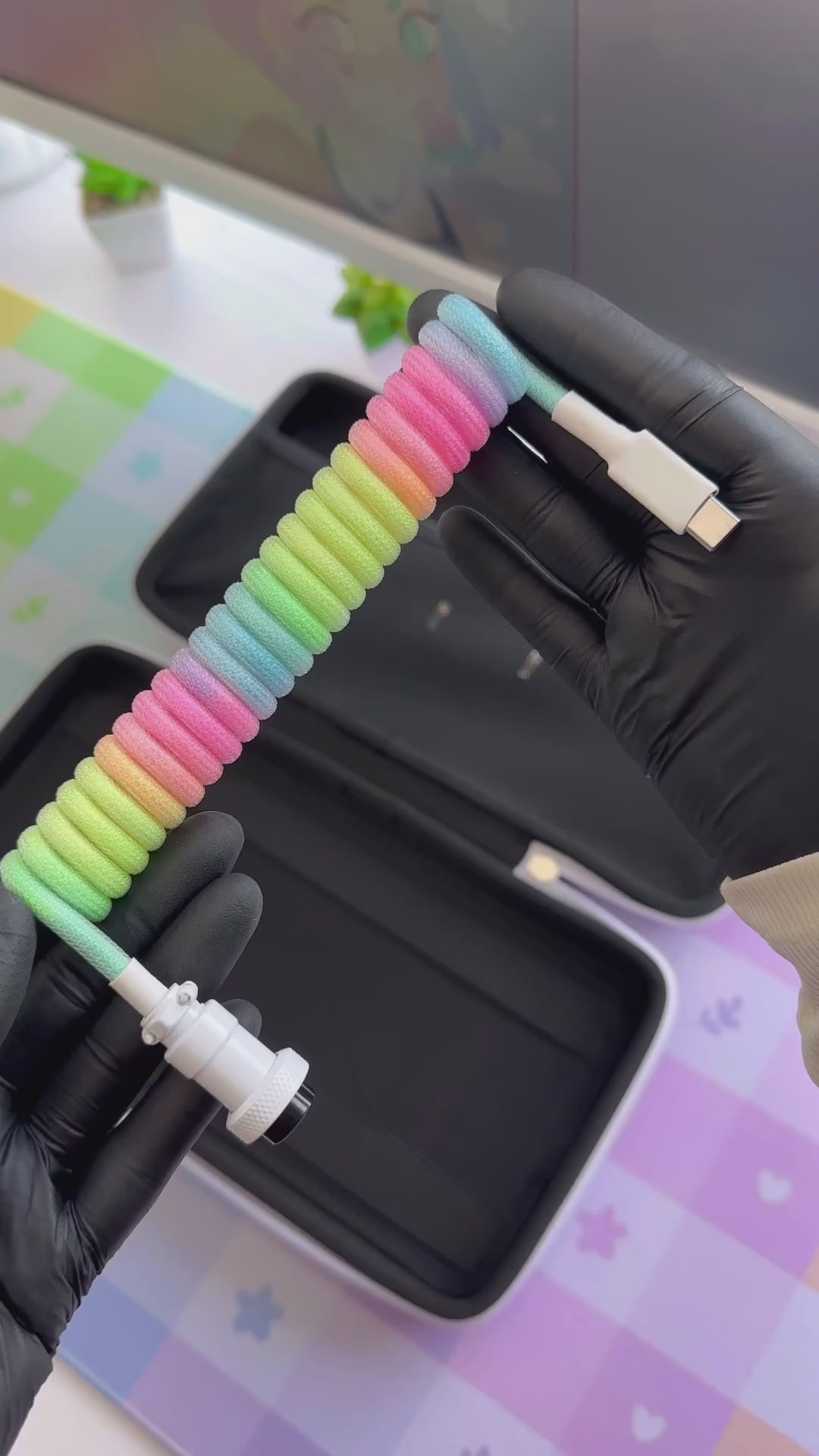 Pastel Rainbow Keyboard Cable