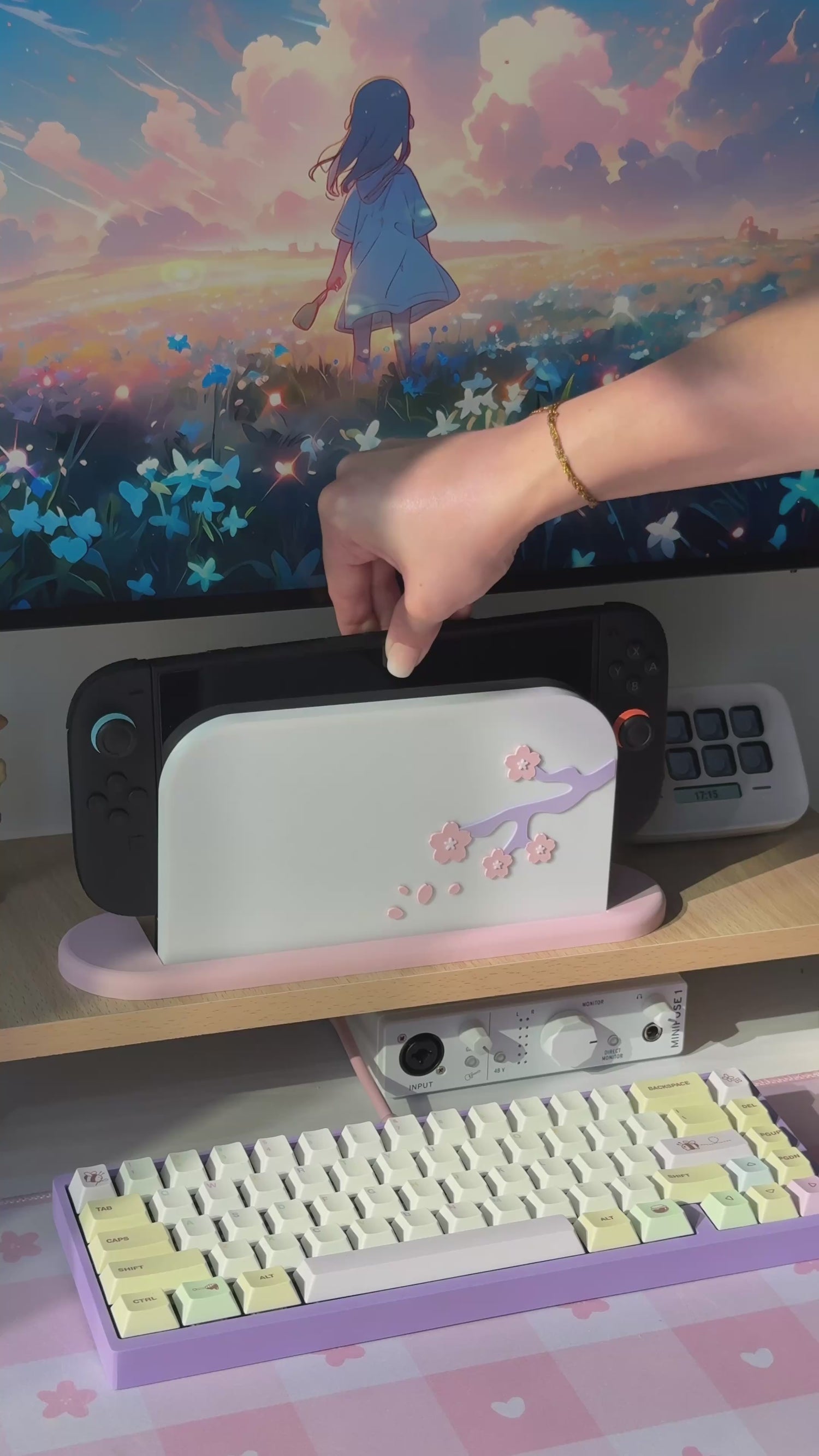 Sakura Dreams Dock Cover for Nintendo Switch 2 – Original Faceplate Design