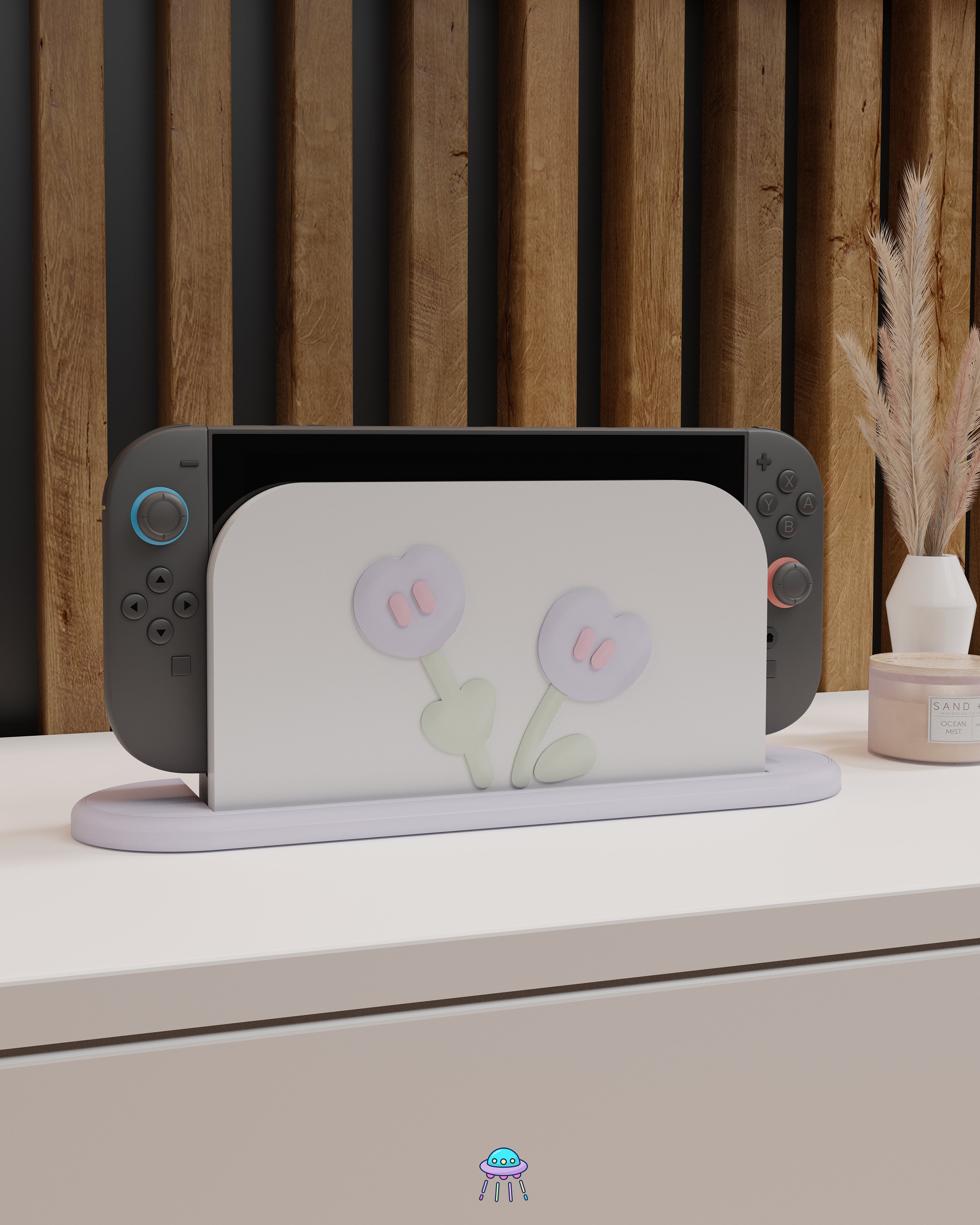 Purple Puff Dock Cover for Nintendo Switch 2 – Original Faceplate Design