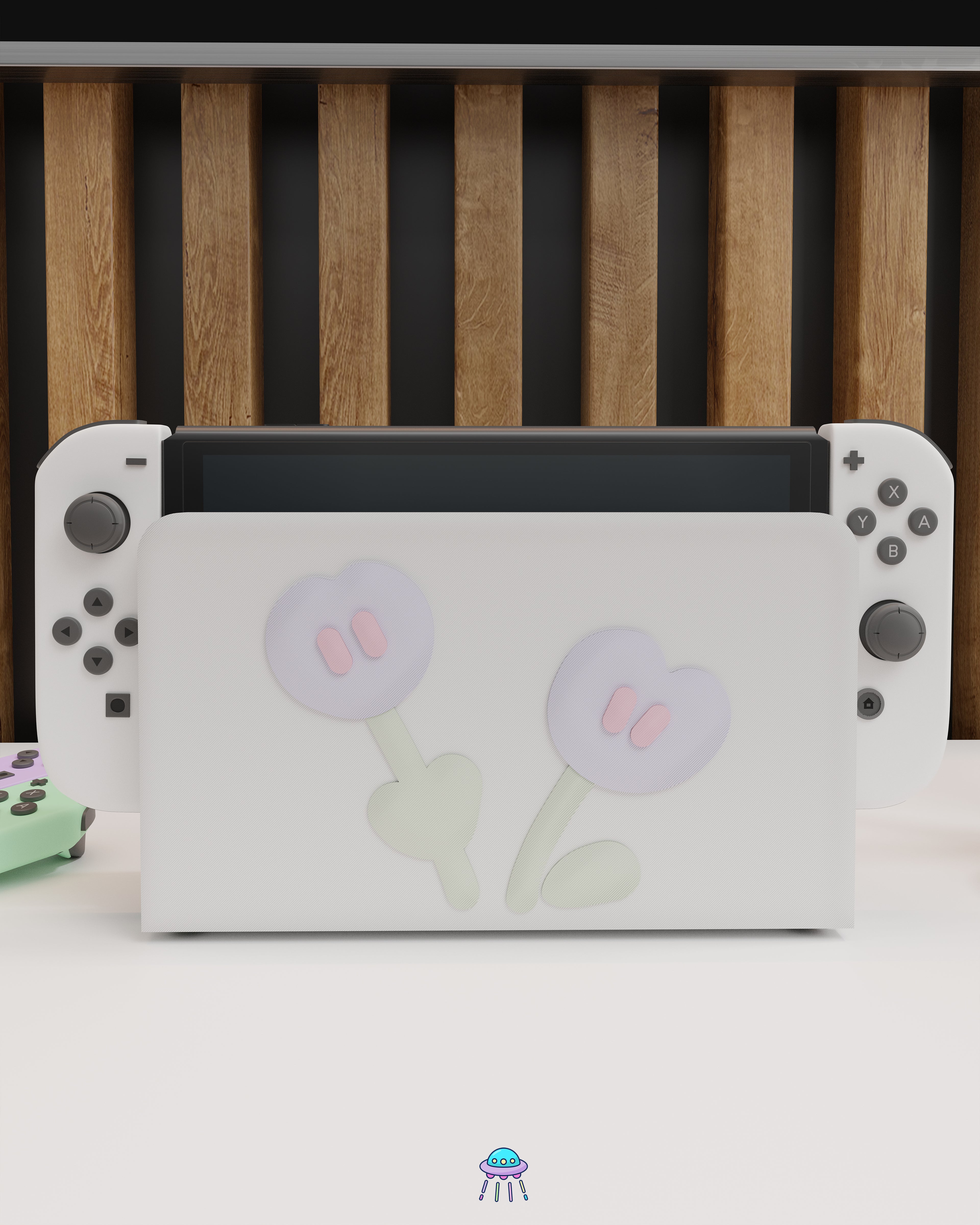 Purple Puff Dock Cover for Nintendo Switch – Original Faceplate Design