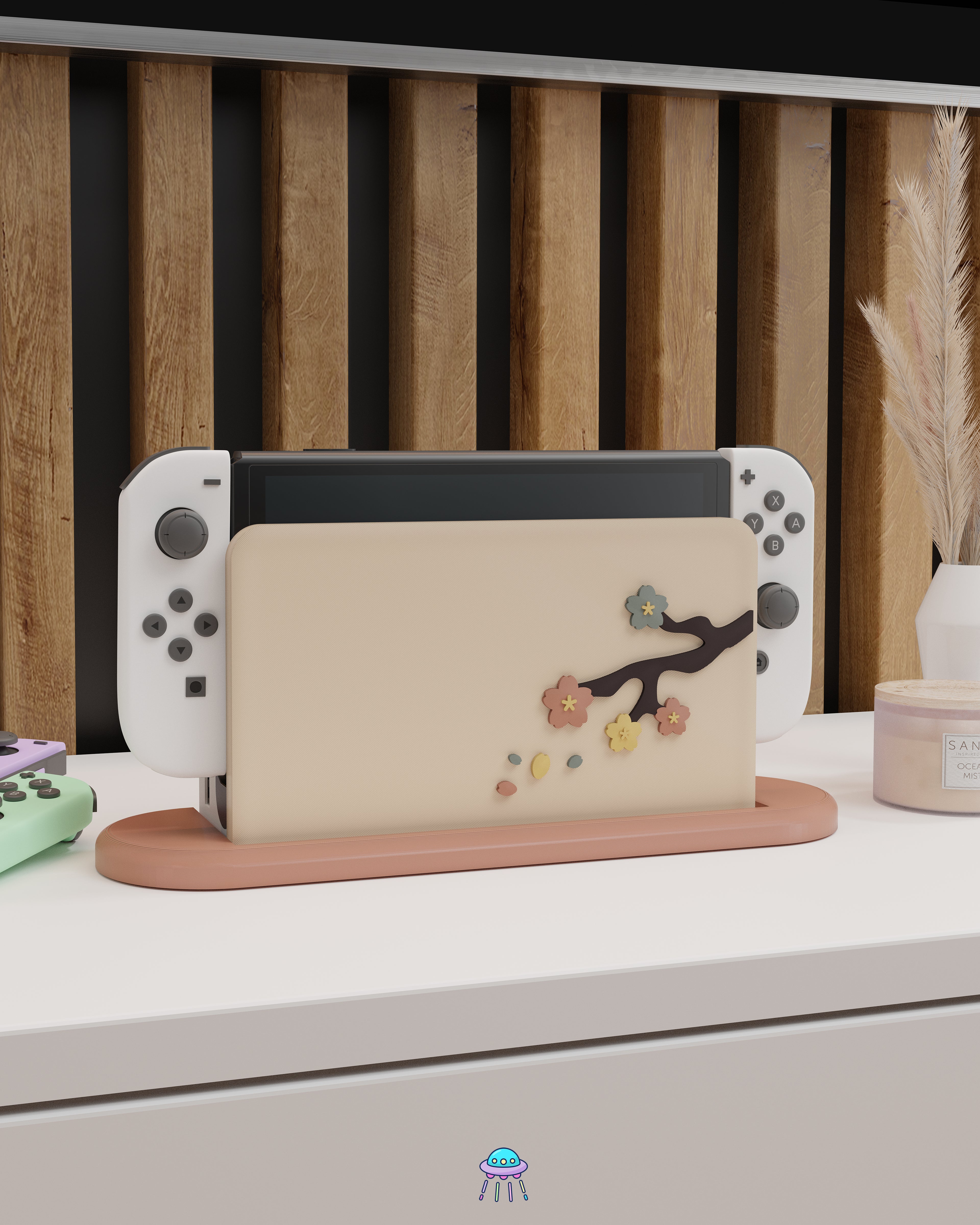 Sakura Falls Cover for Nintendo Switch – Original Faceplate Design