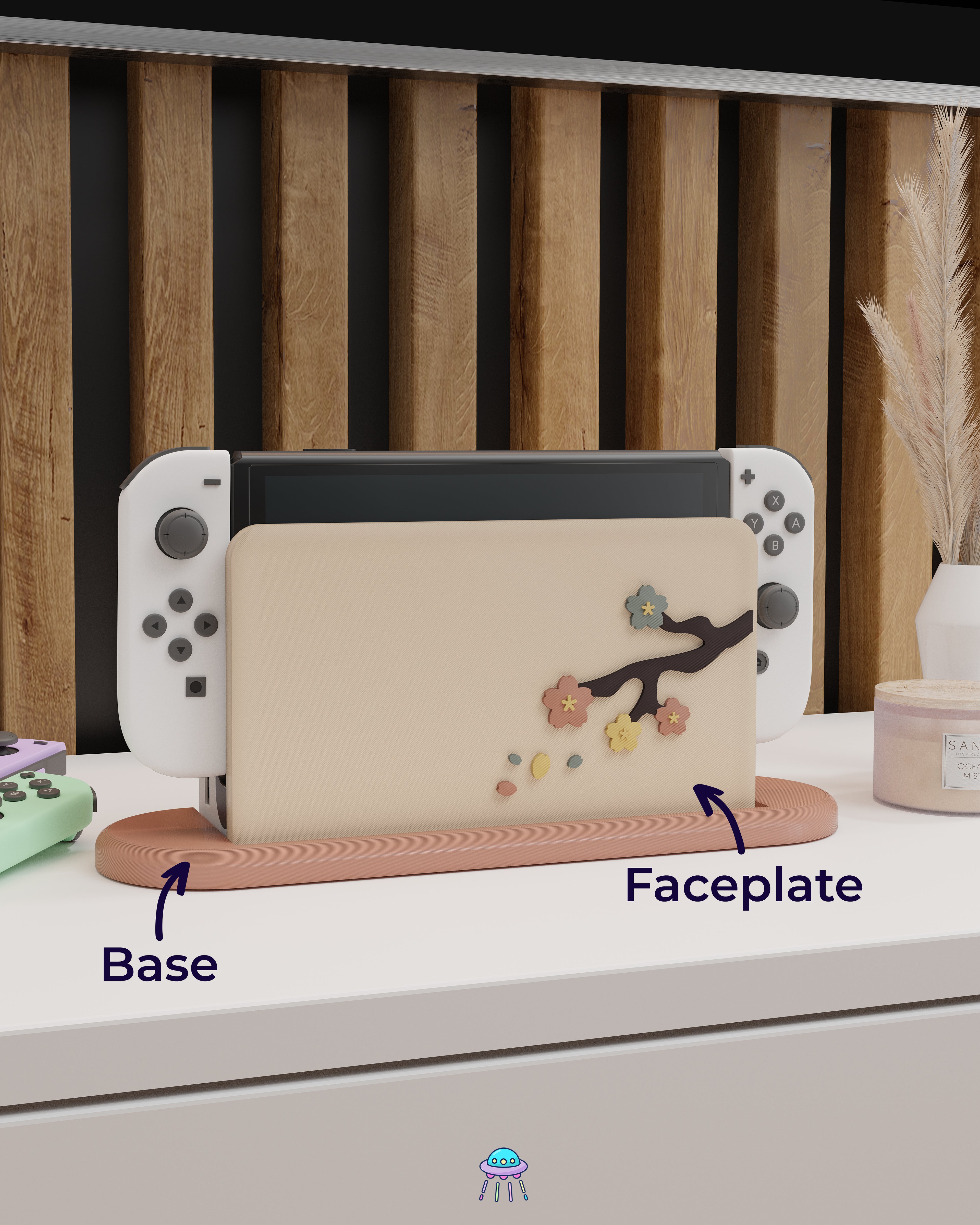 Sakura Falls Cover for Nintendo Switch – Original Faceplate Design