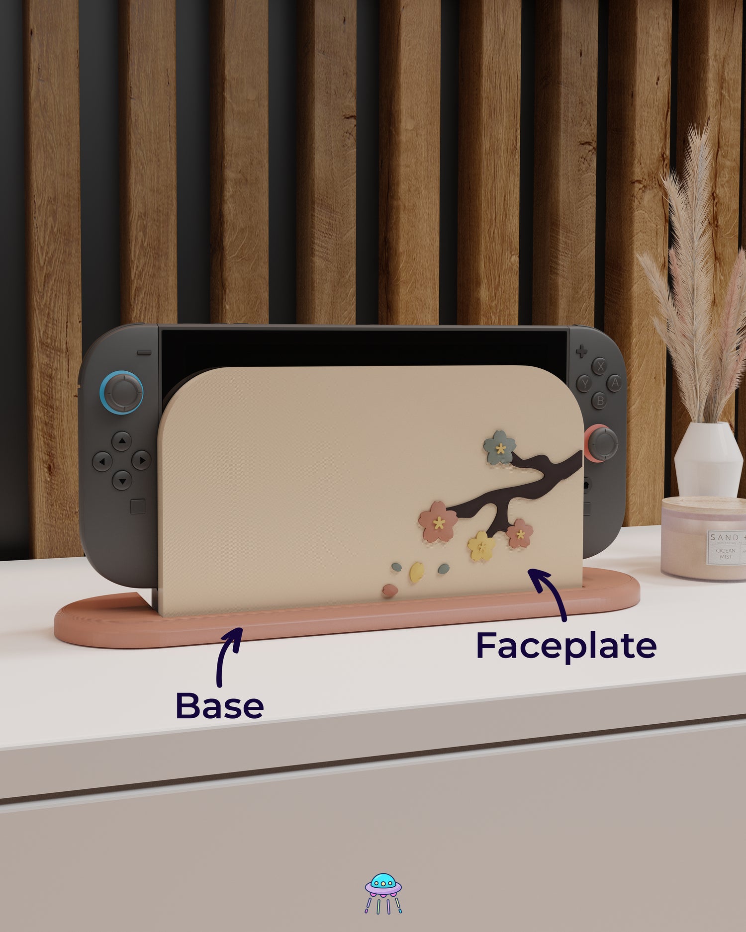 Sakura Falls Dock Cover for Nintendo Switch 2 – Original Faceplate Design
